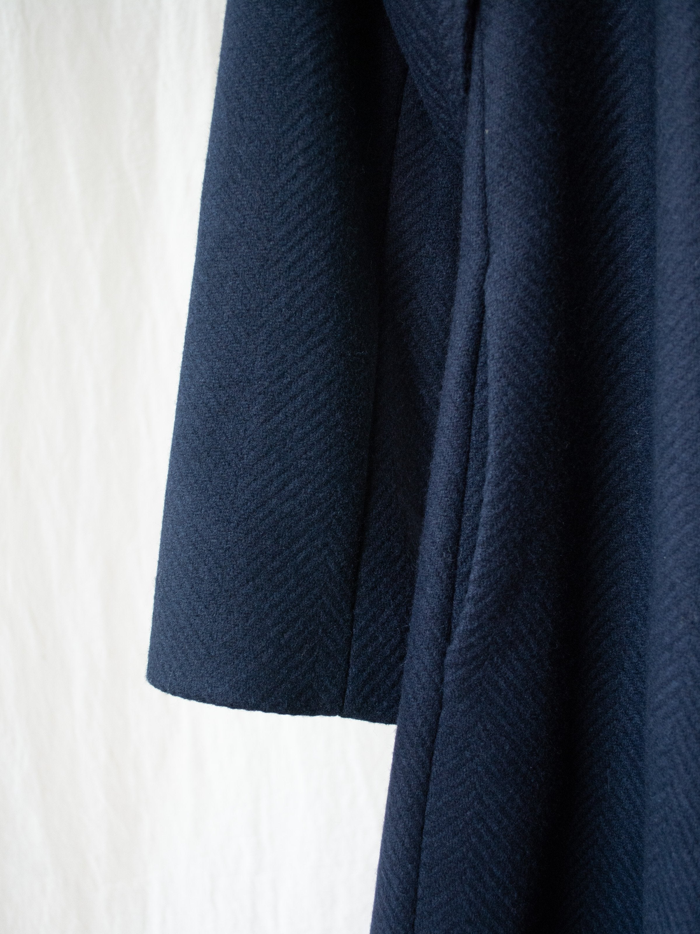 Namu Shop - Studio Nicholson Parsec Herringbone Drape Wrap Wool Coat