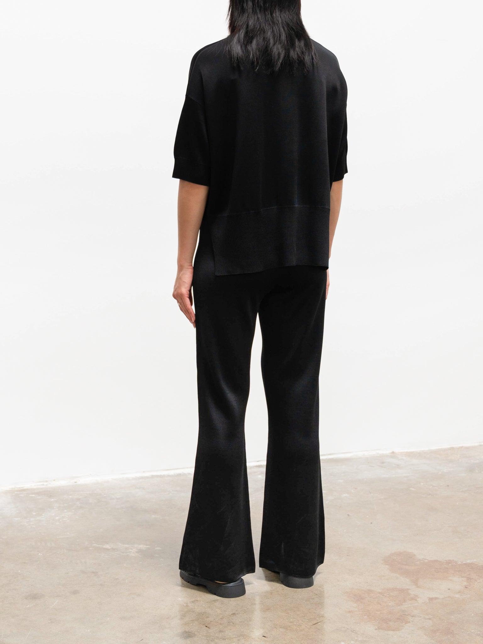 Namu Shop - Studio Nicholson Tonneau Short Sleeve Crewneck Knit - Black