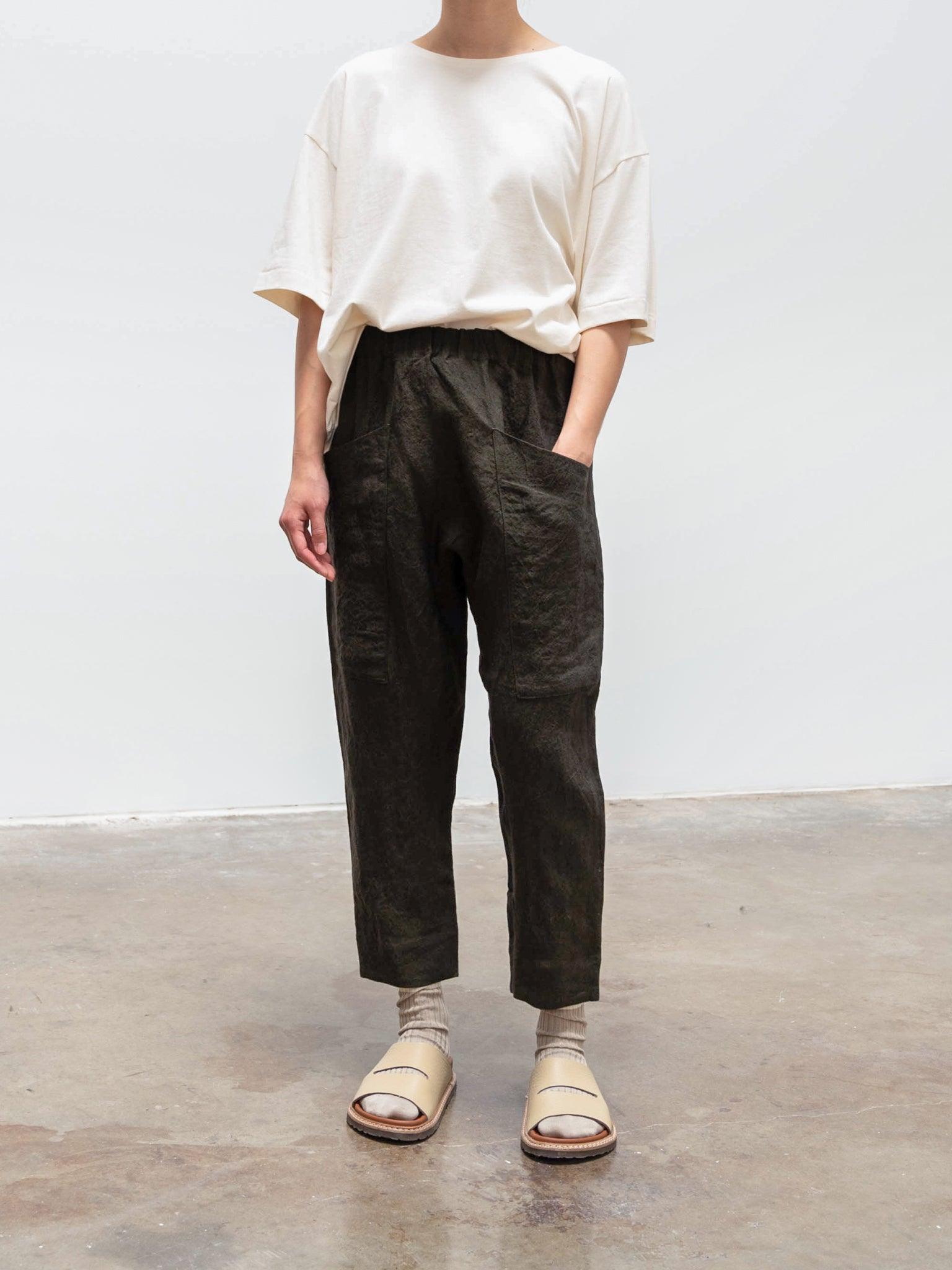 Namu Shop - Toogood The Perfumer Trouser - Moss Laundered Linen