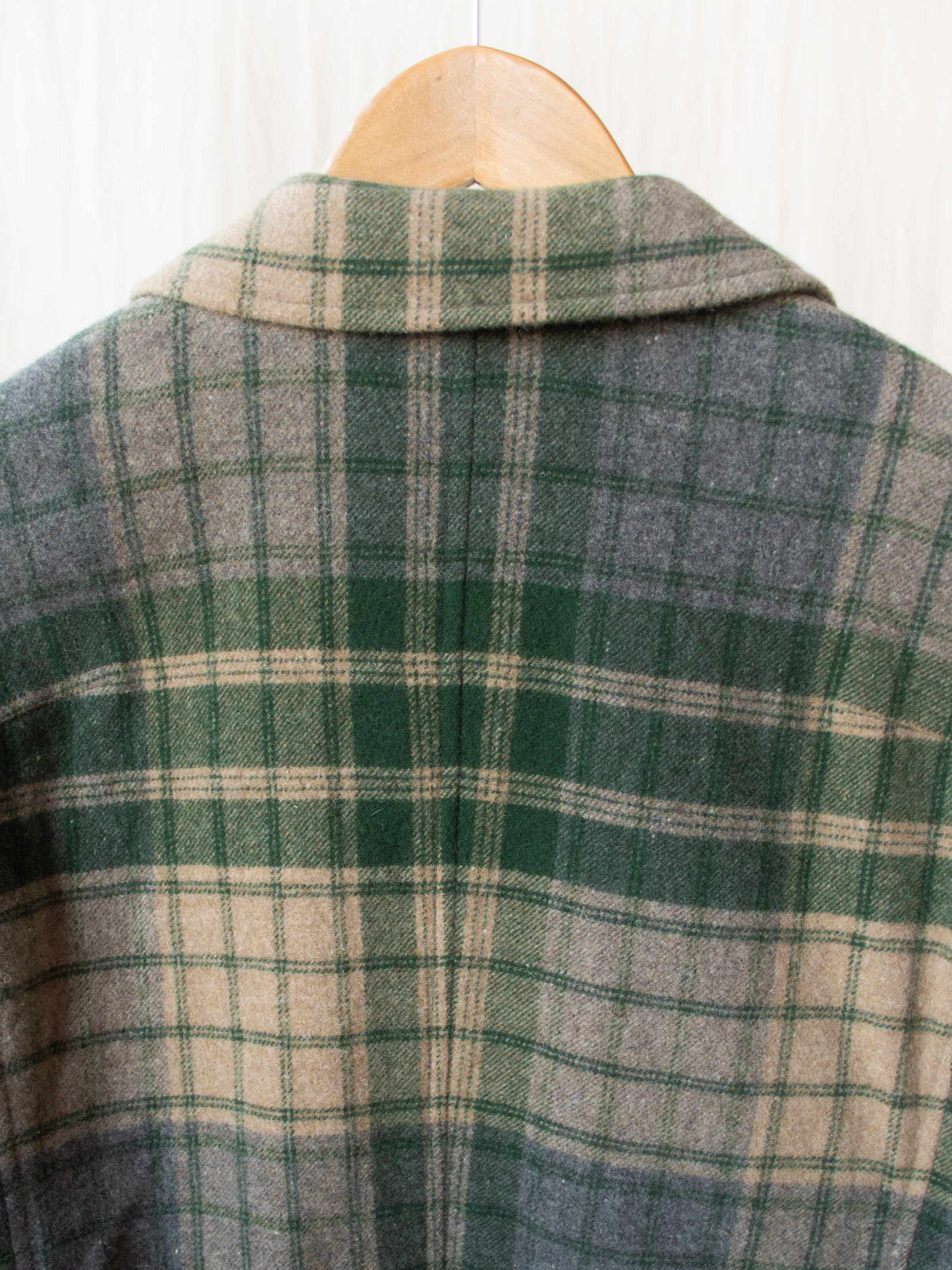 Namu Shop - ts(s) 4+1 Patch Pocket Jacket - Green/Gray Beige Wool Plaid
