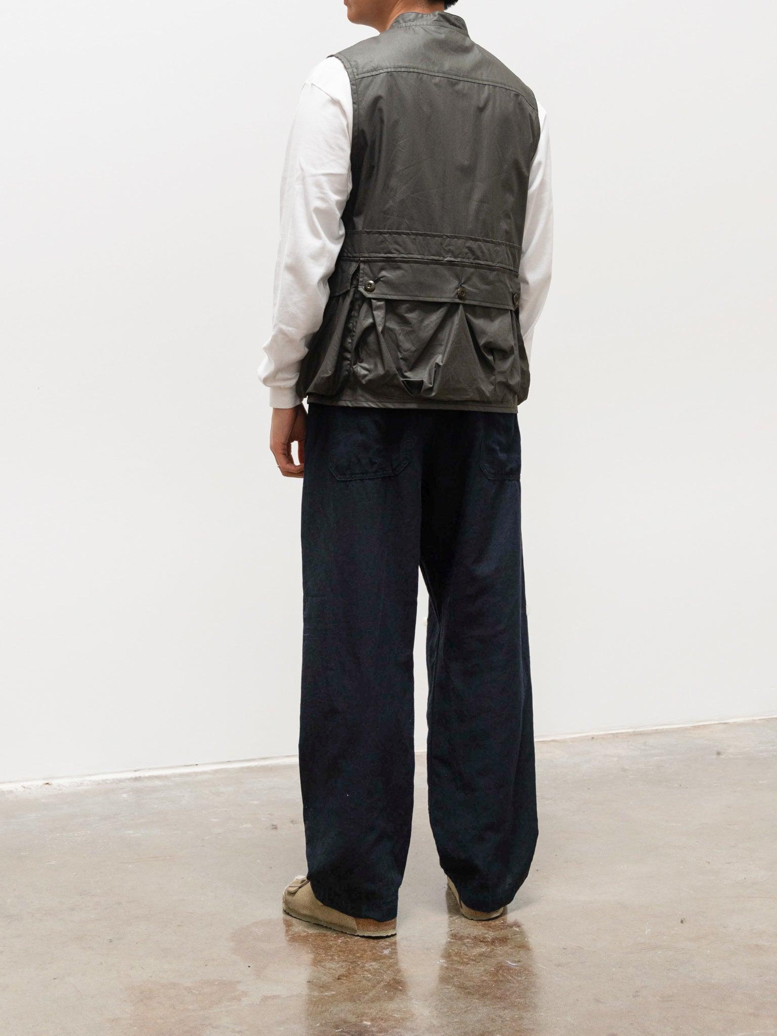 Namu Shop - ts(s) Chintz Finish Cotton Belted Field Vest - Olive