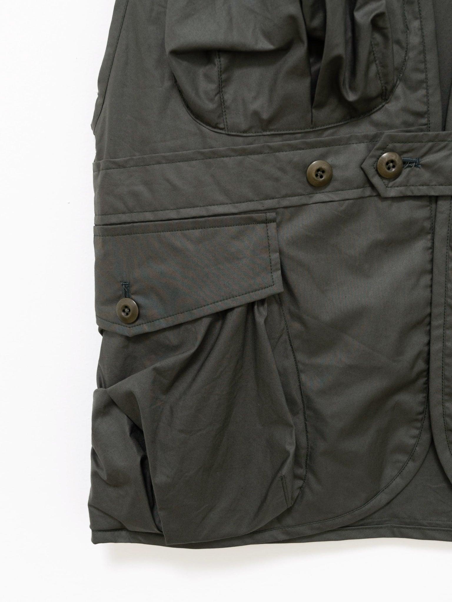 Namu Shop - ts(s) Chintz Finish Cotton Belted Field Vest - Olive