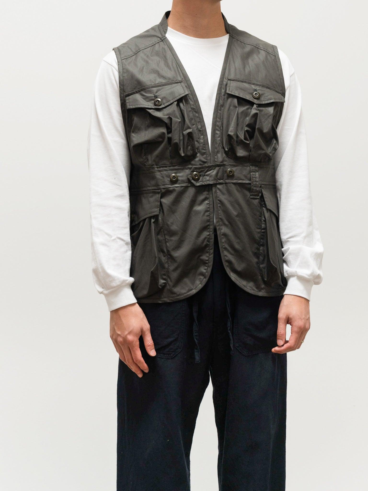 Namu Shop - ts(s) Chintz Finish Cotton Belted Field Vest - Olive