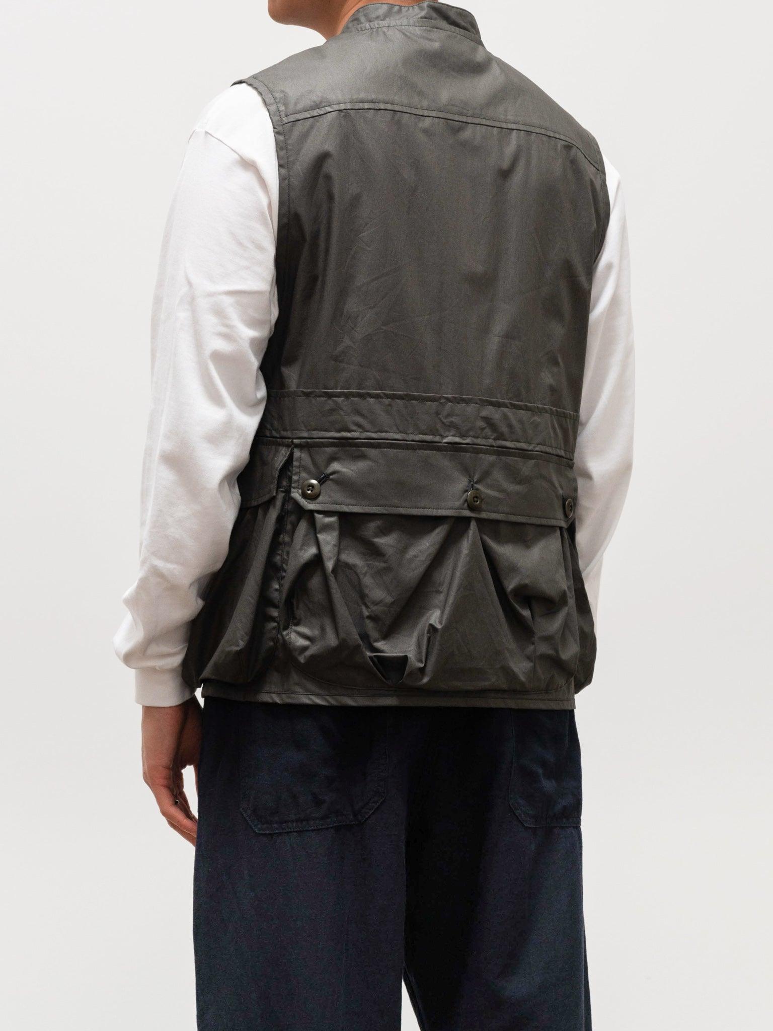 Namu Shop - ts(s) Chintz Finish Cotton Belted Field Vest - Olive