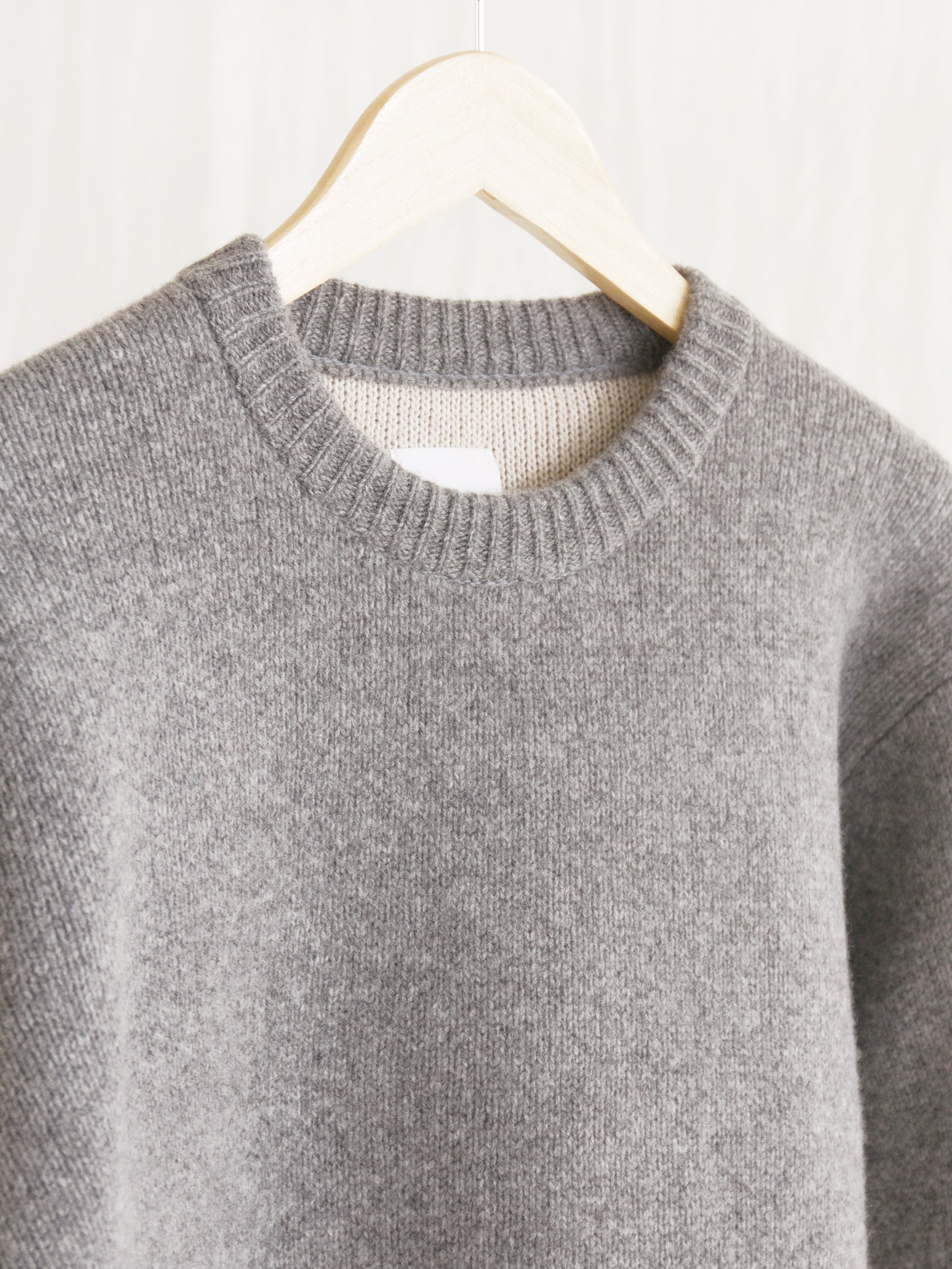 Namu Shop - ts(s) Cooma Lambs Wool Crew Neck Knit - Gray