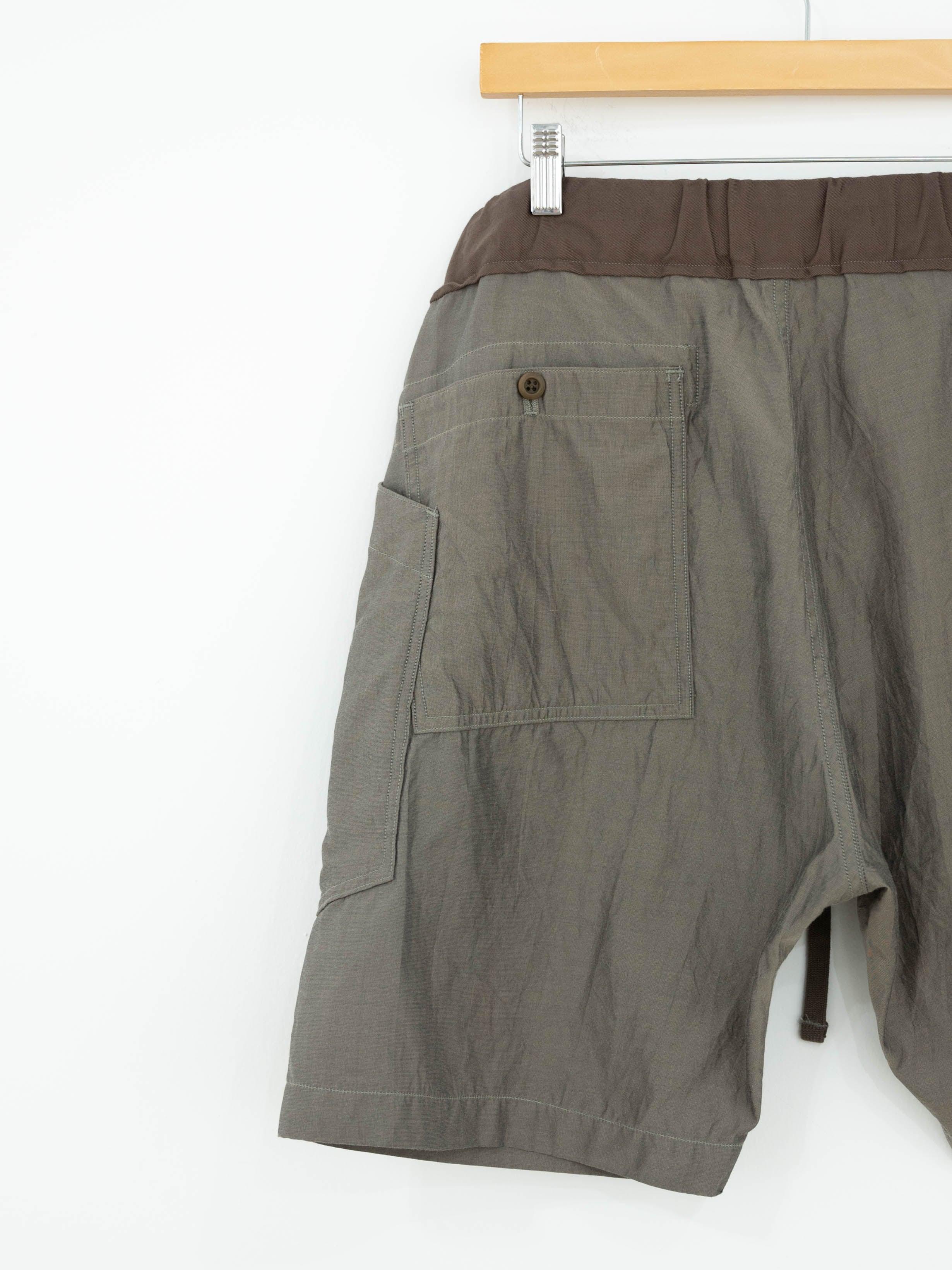 Namu Shop - ts(s) Cotton Silk Chambray Loose Fit Shorts - Beige Gray