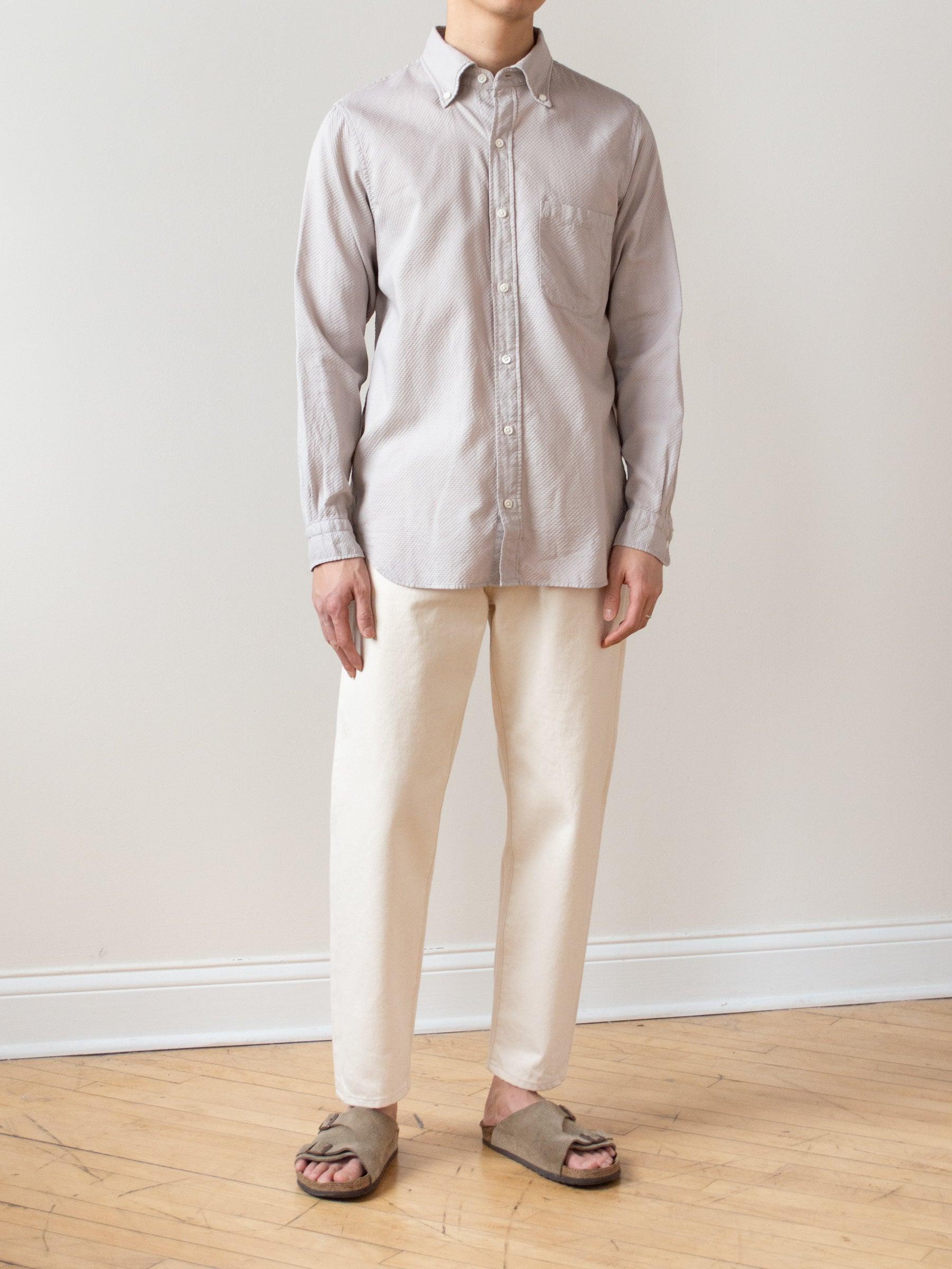 Namu Shop - ts(s) Garment Dyed Dobby Cloth BD Shirt - Greige