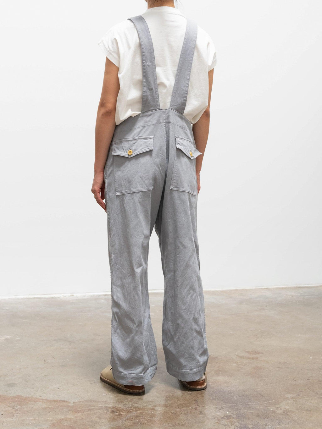 Namu Shop - ts(s) Garment Dyed Lyocell Cotton Stretch Overalls - Light Gray