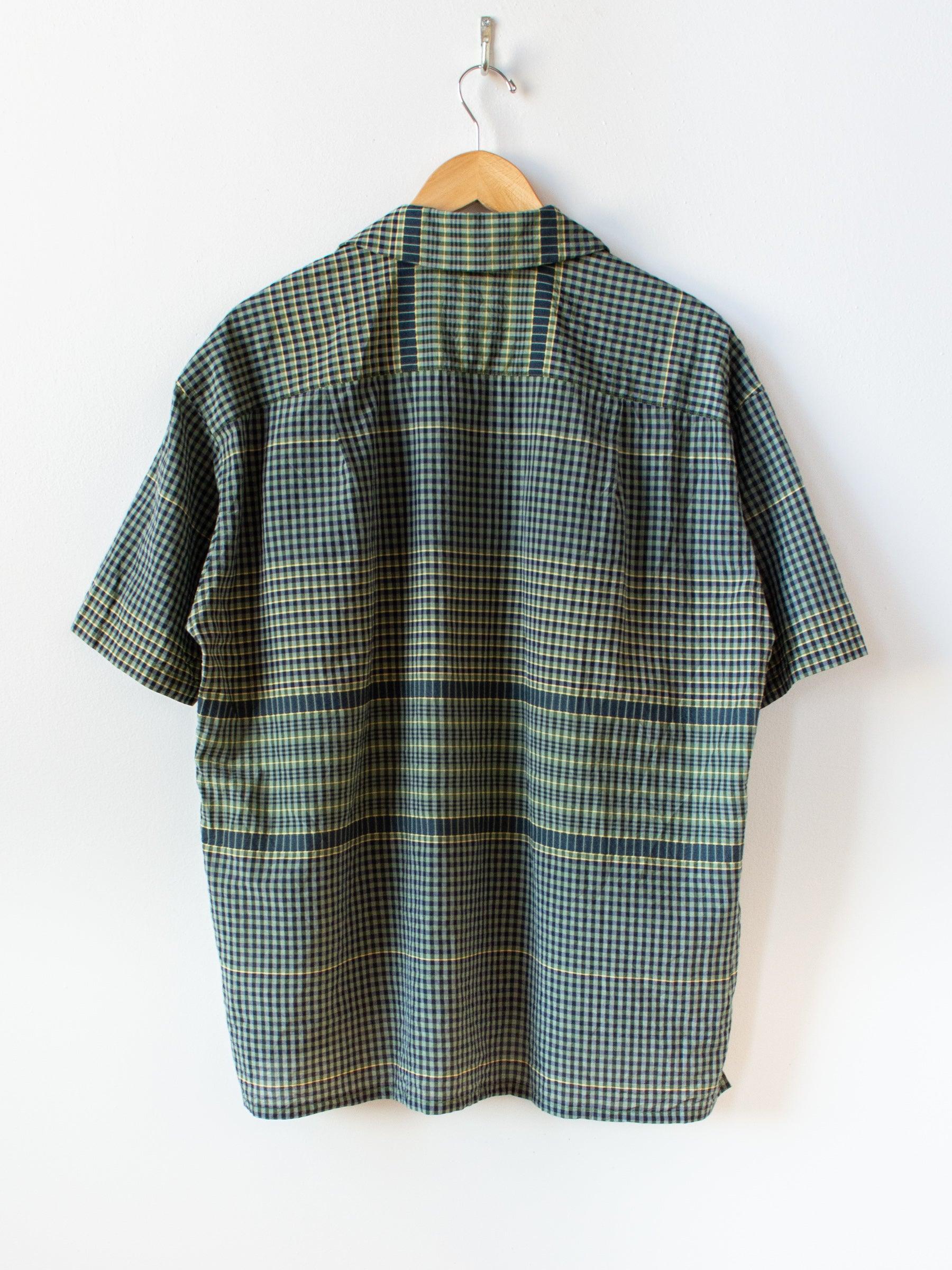 Namu Shop - ts(s) Gingham Plaid Silk S/S Baggy Shirt - Green