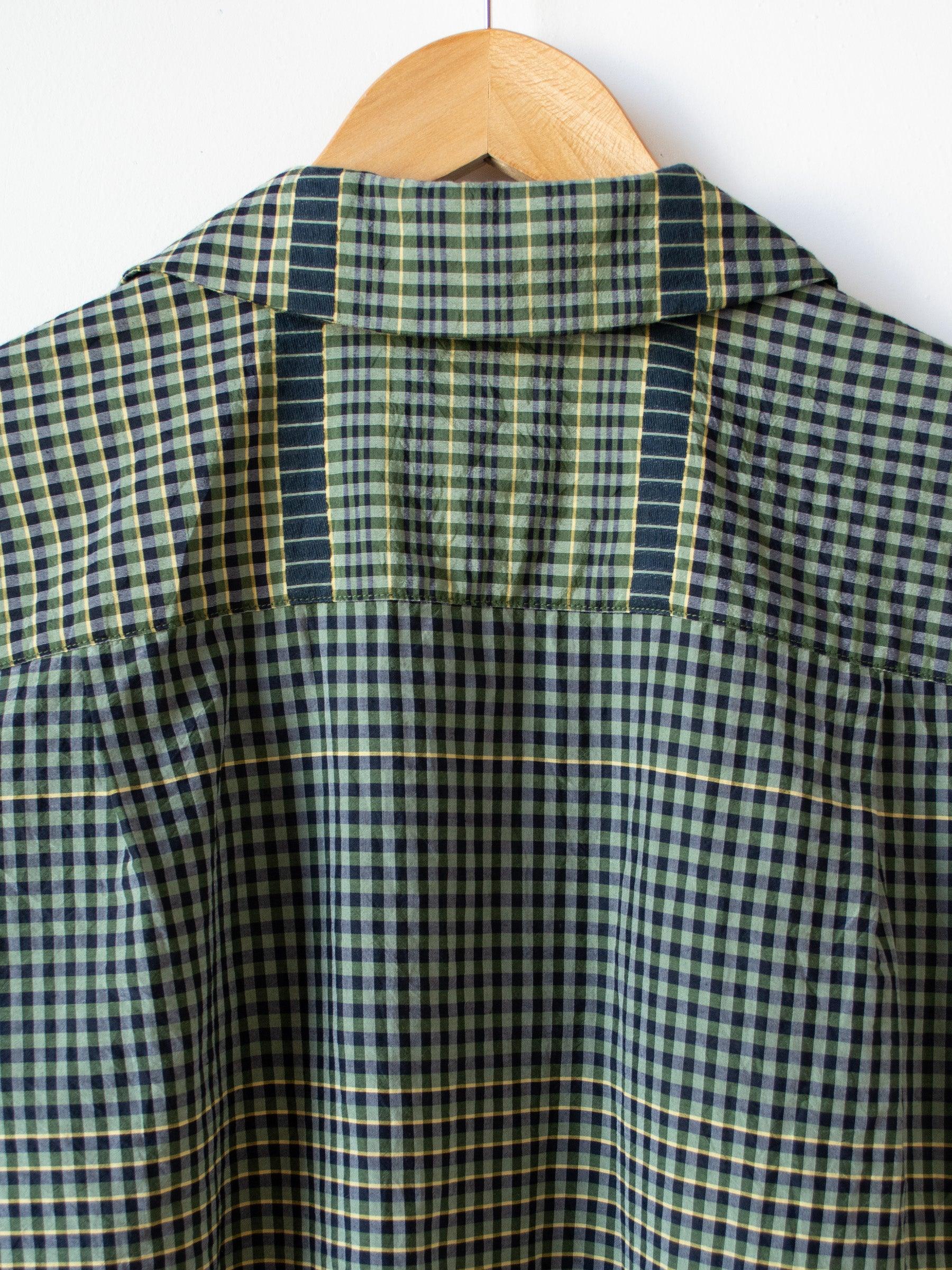 Namu Shop - ts(s) Gingham Plaid Silk S/S Baggy Shirt - Green
