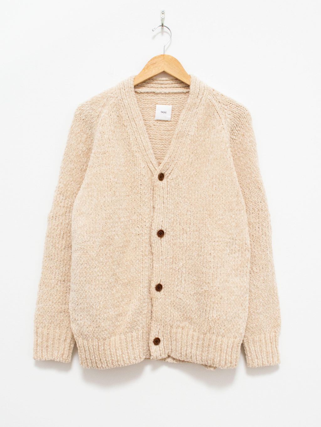Namu Shop - ts(s) Hand Dyed Cotton Mole Yarn Cardigan - Natural