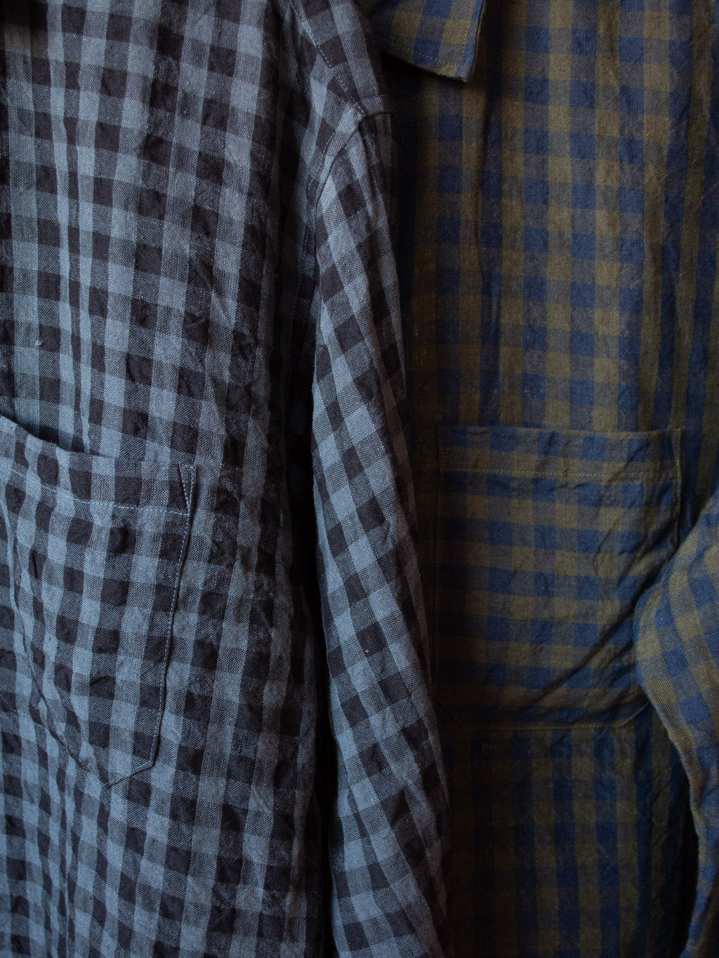 Namu Shop - ts(s) Irish Linen Baggy Shirt - Gray Gingham