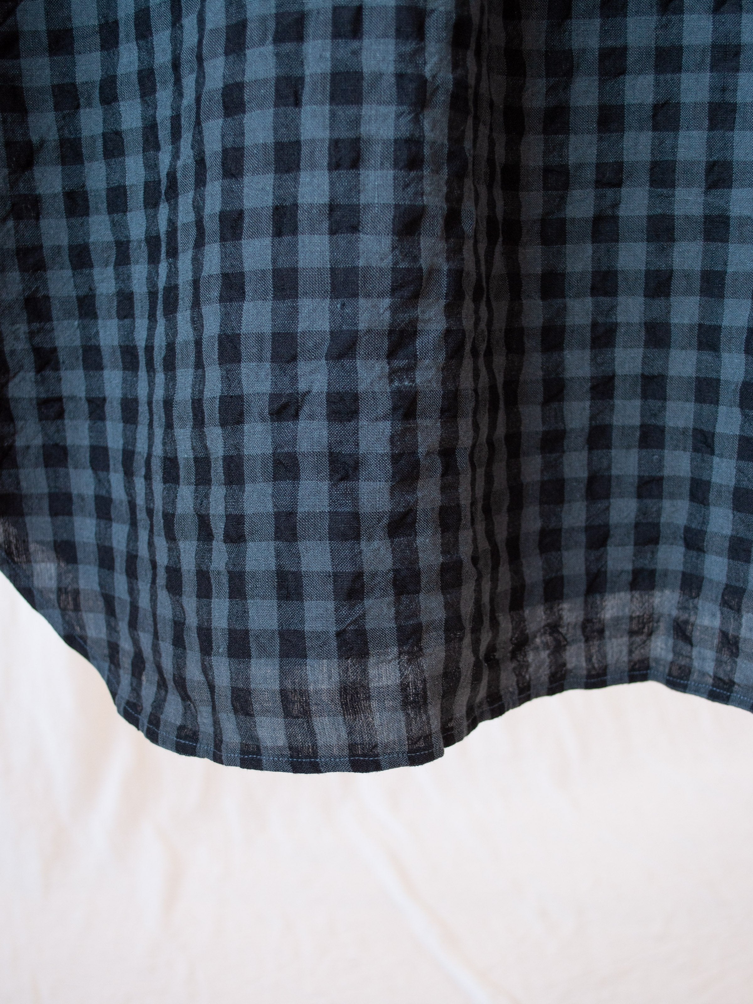 Namu Shop - ts(s) Irish Linen Baggy Shirt - Gray Gingham