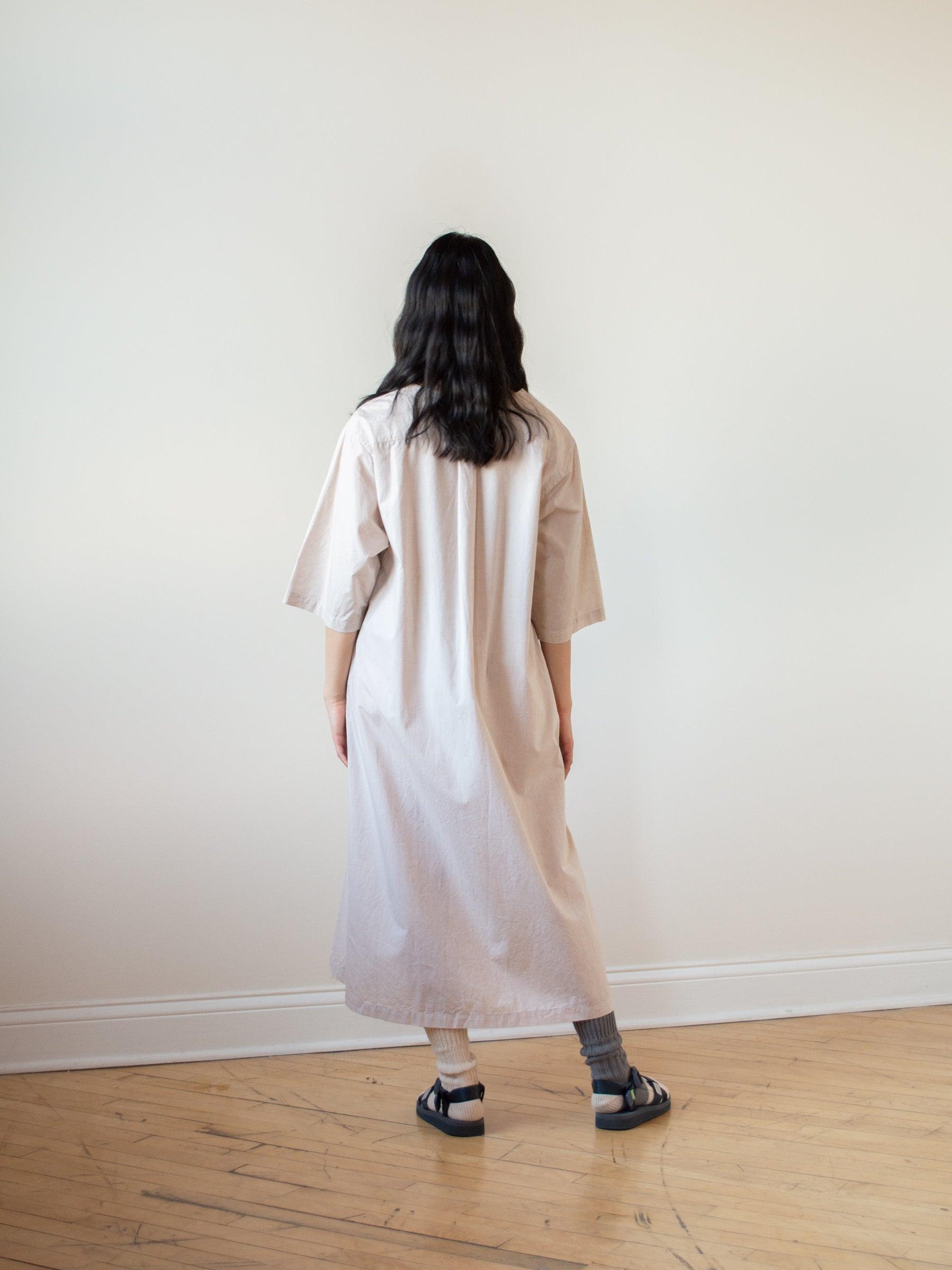 Namu Shop - ts(s) Lightweight Chambray Pullover Shirt Dress - Pink Beige