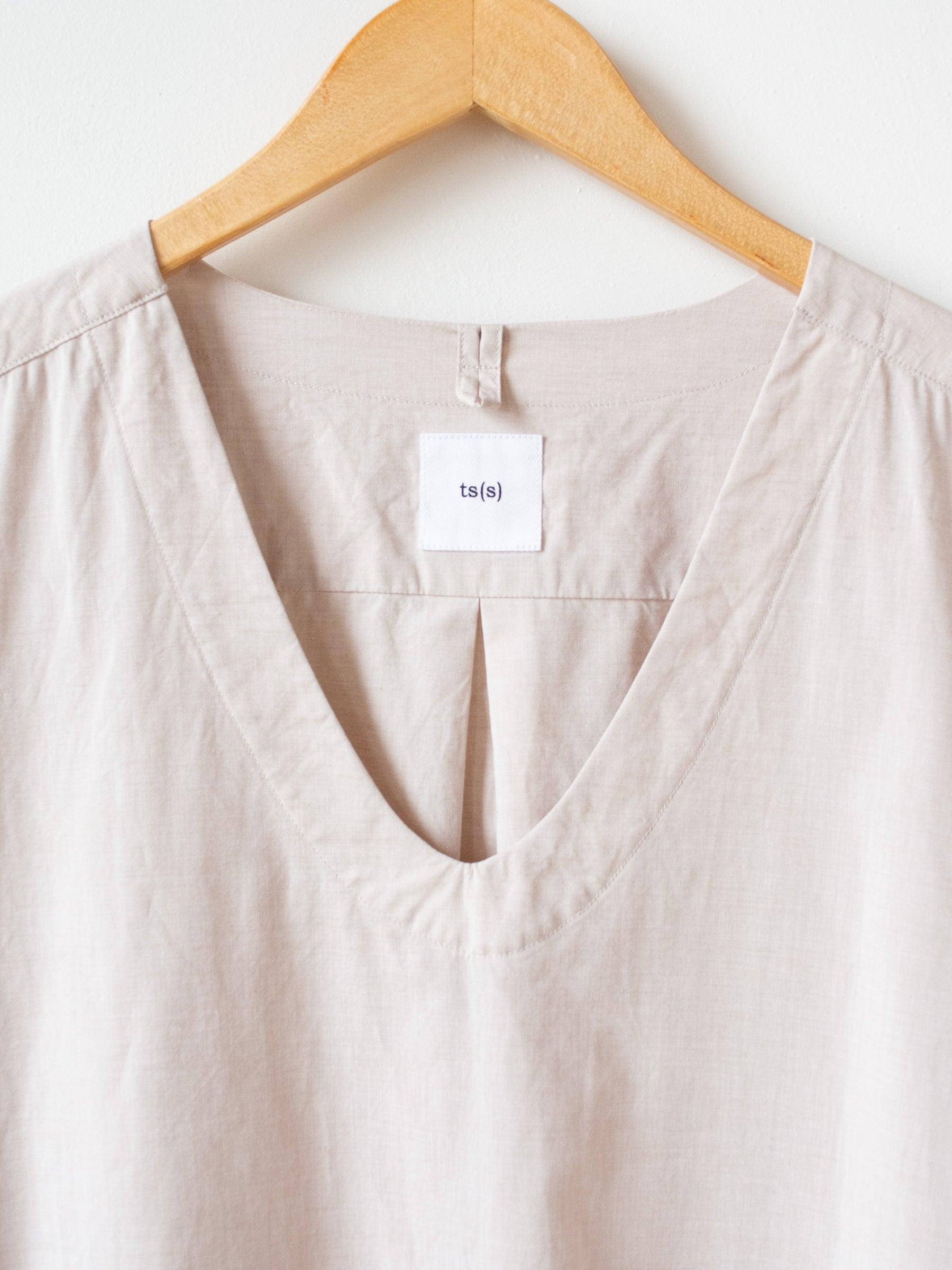 Namu Shop - ts(s) Lightweight Chambray Pullover Shirt Dress - Pink Beige