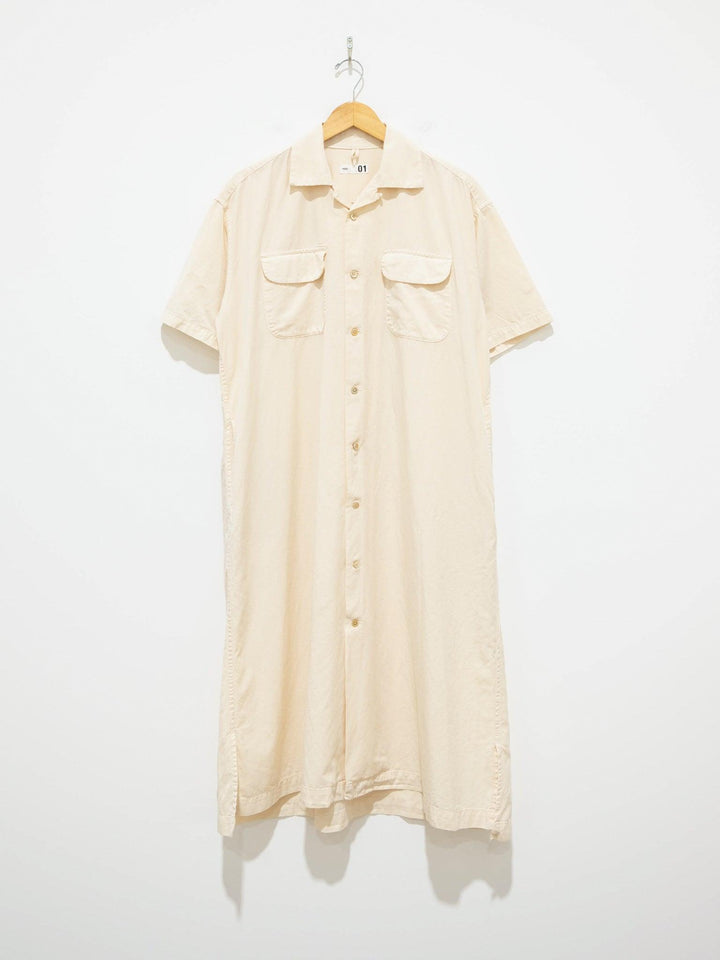 Namu Shop - ts(s) Lyocell Co/Li Round Flap Pocket Shirt Dress - Ecru