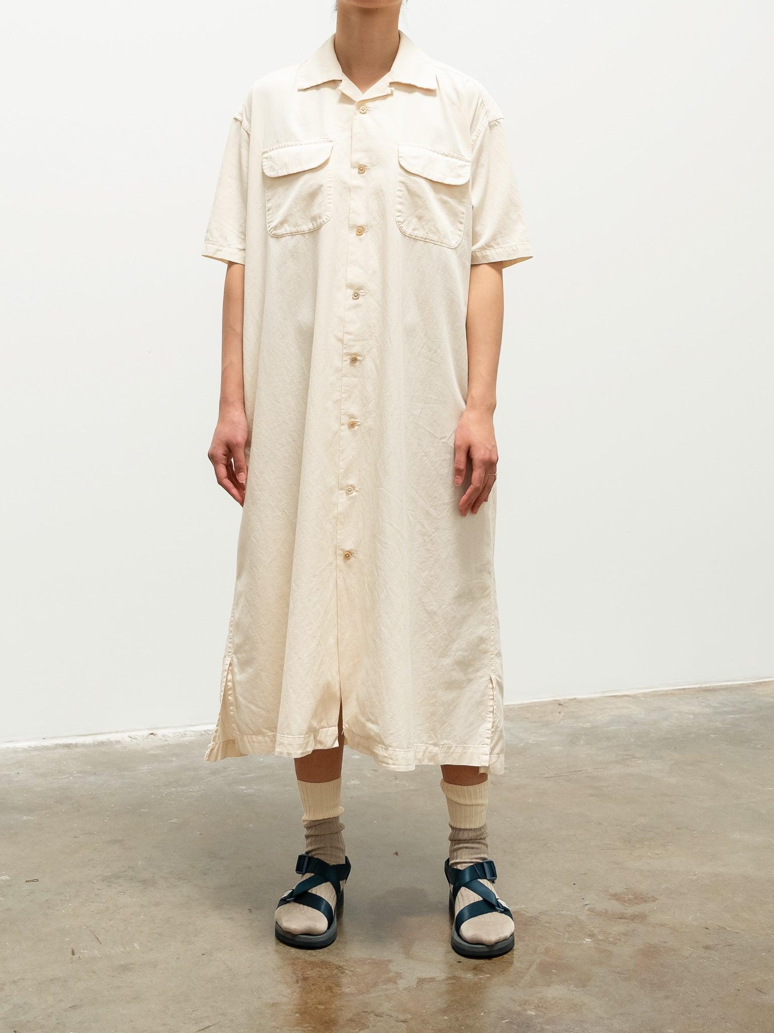 Namu Shop - ts(s) Lyocell Co/Li Round Flap Pocket Shirt Dress - Ecru