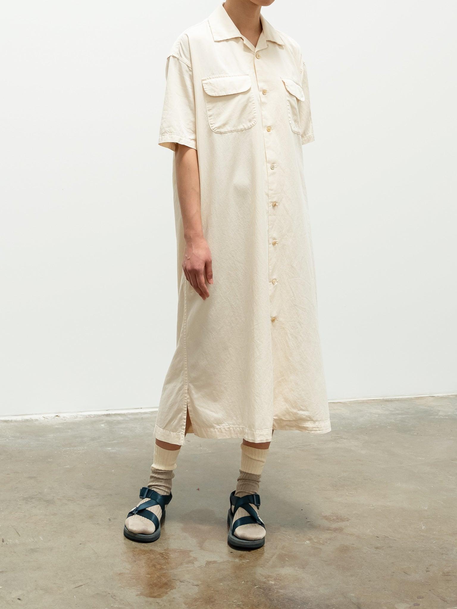 Namu Shop - ts(s) Lyocell Co/Li Round Flap Pocket Shirt Dress - Ecru