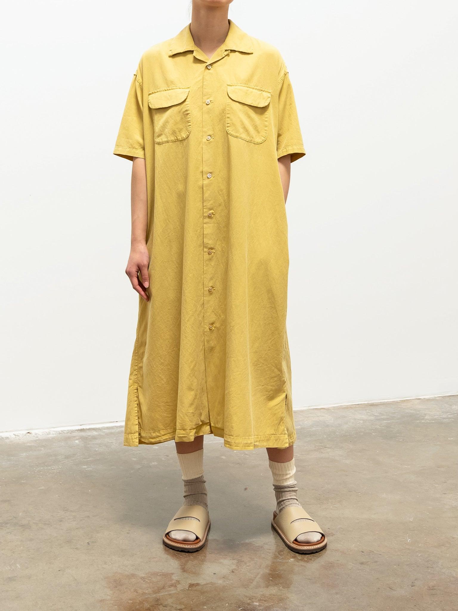 Namu Shop - ts(s) Lyocell Co/Li Round Flap Pocket Shirt Dress - Yellow