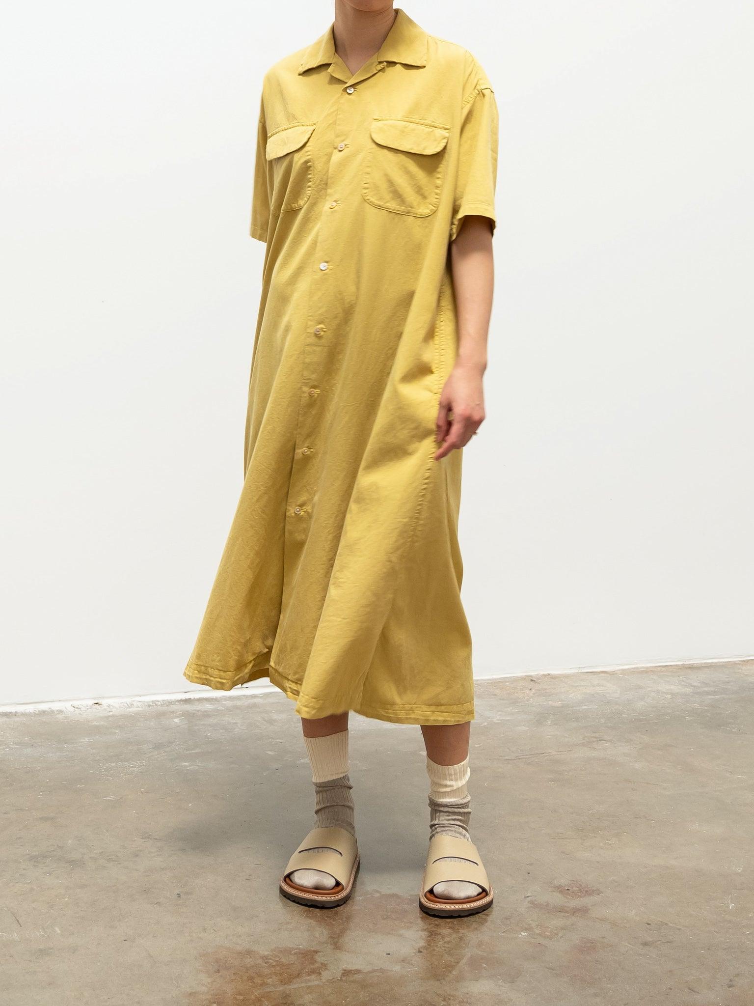 Namu Shop - ts(s) Lyocell Co/Li Round Flap Pocket Shirt Dress - Yellow