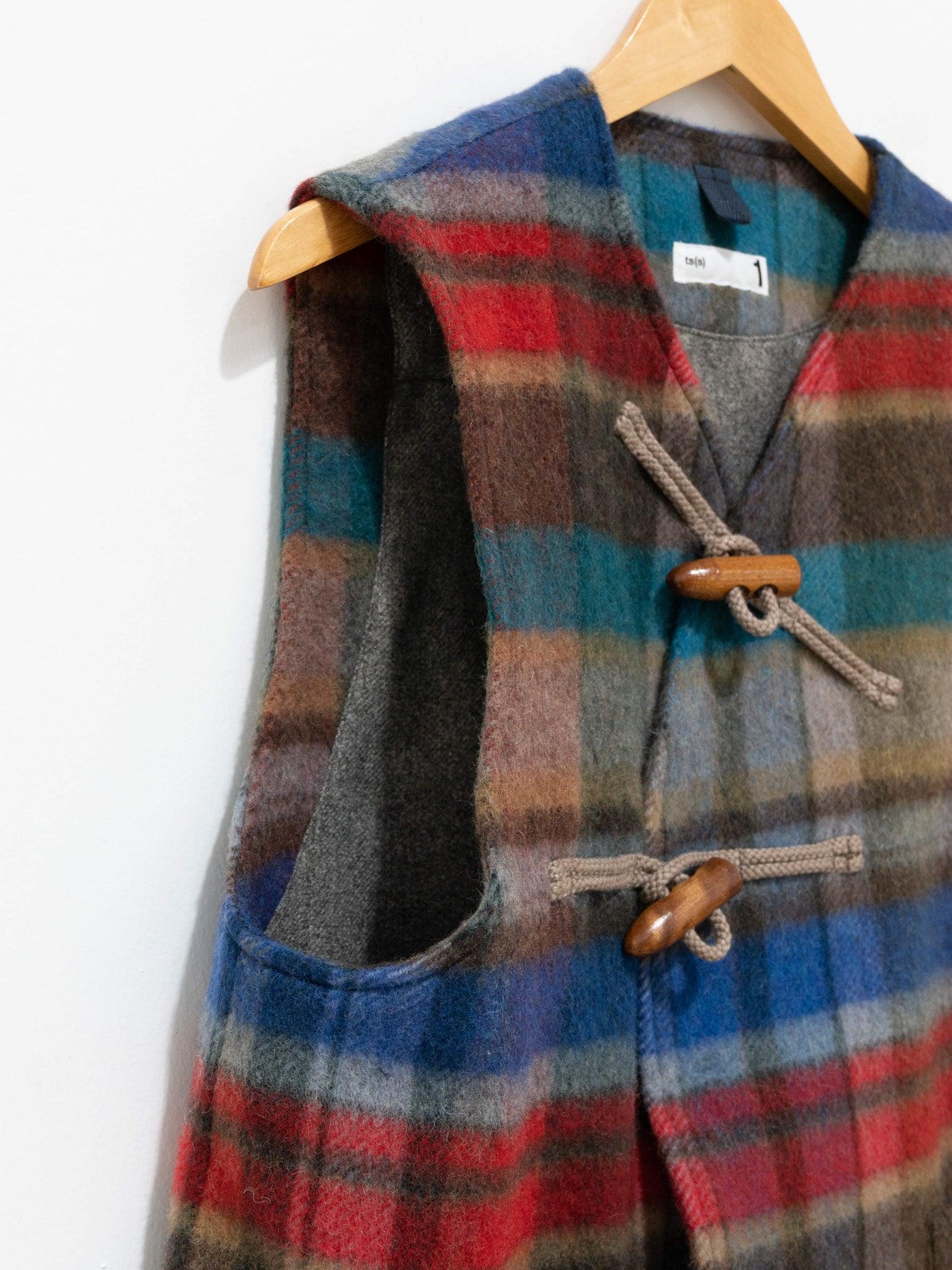 Namu Shop - ts(s) Pitch Plaid Shaggy Wool Toggle Vest