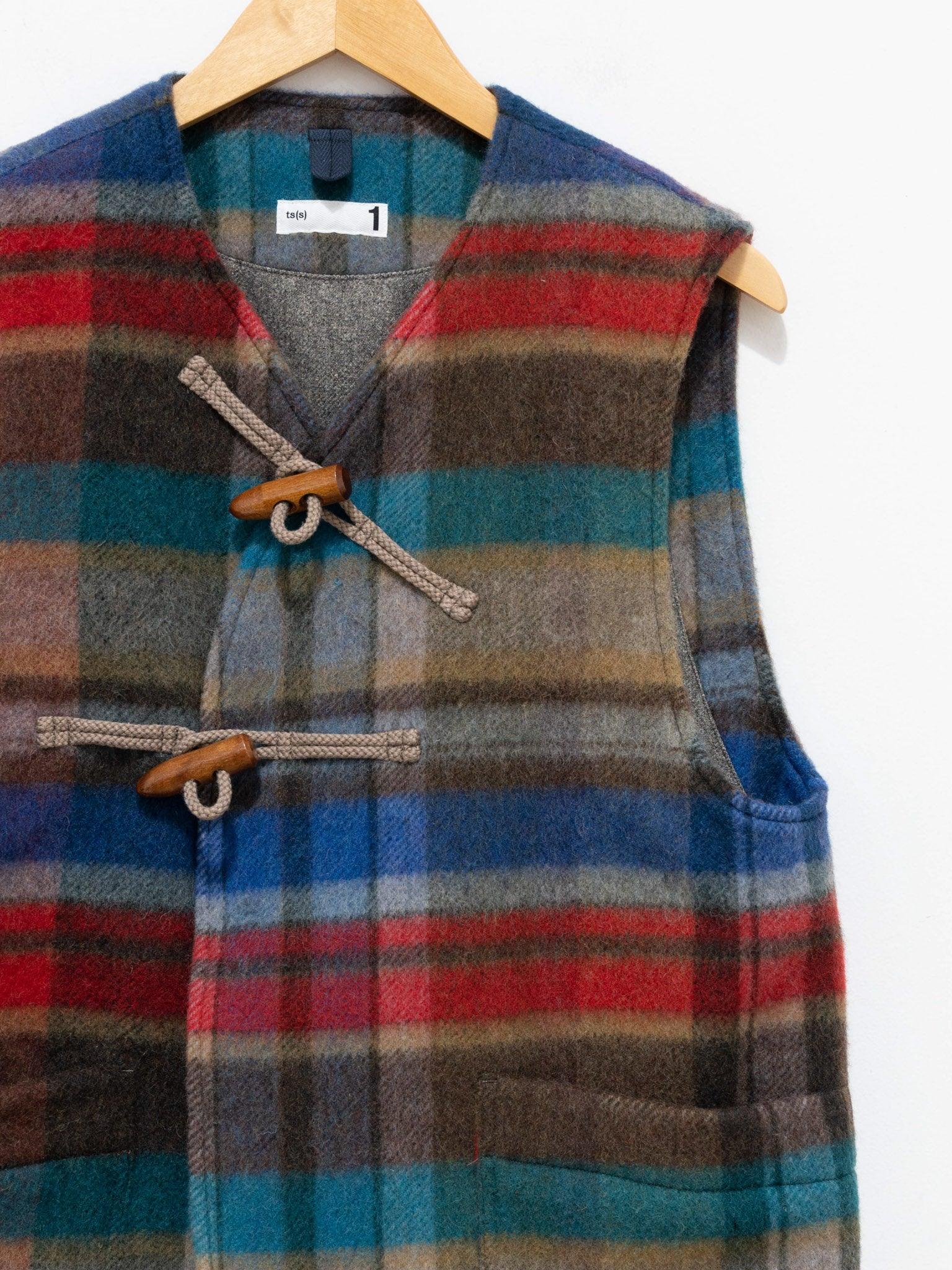 Namu Shop - ts(s) Pitch Plaid Shaggy Wool Toggle Vest