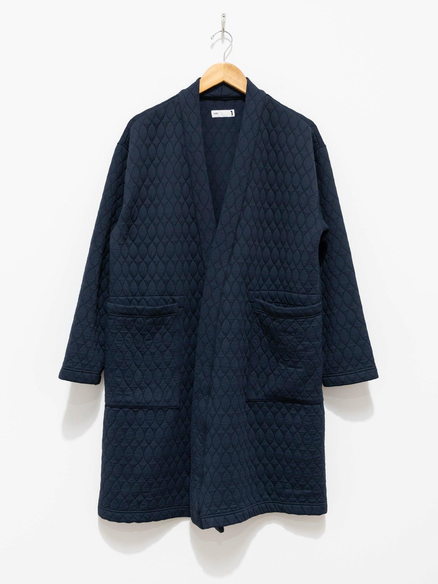 Namu Shop - ts(s) Poly Quilt Jacquard Jersey Easy Cardigan Coat - Navy
