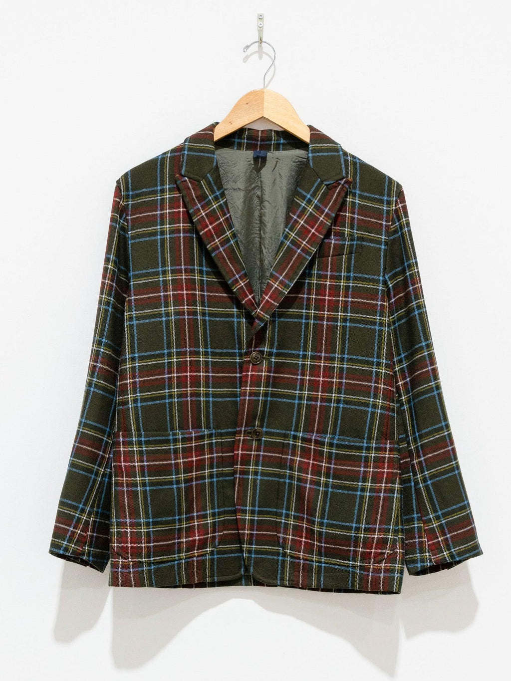 Namu Shop - ts(s) Tartan Plaid Wool Jacket - Olive