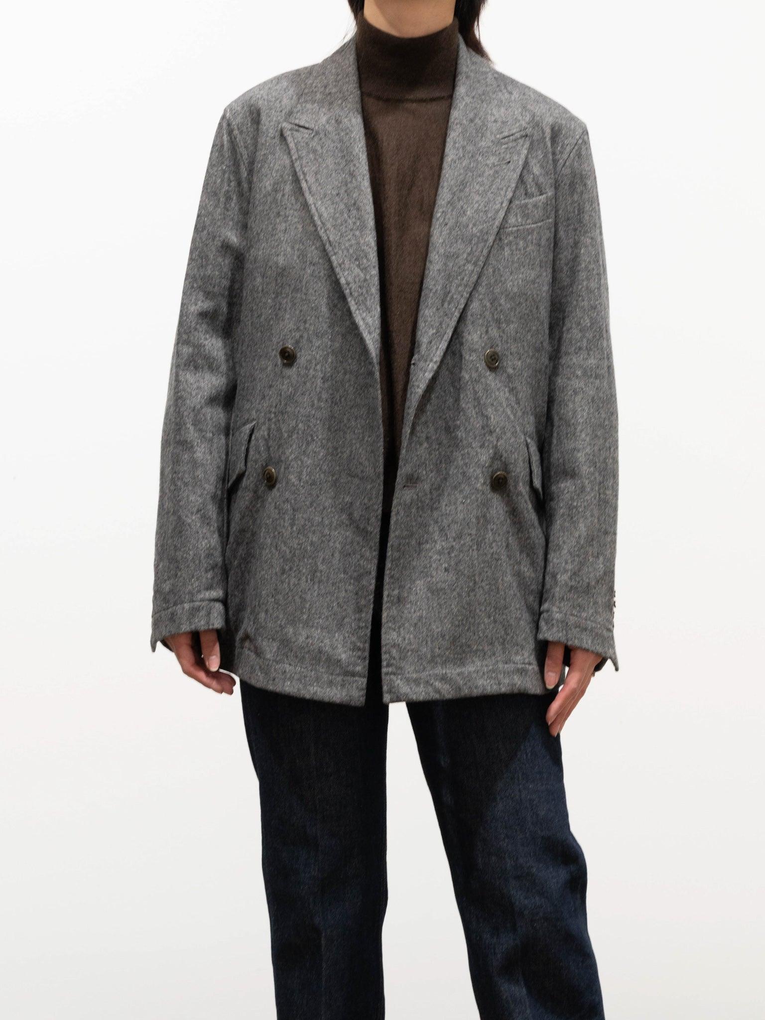 Namu Shop - ts(s) Washable Wool Stretch Flannel DB Jacket - Gray