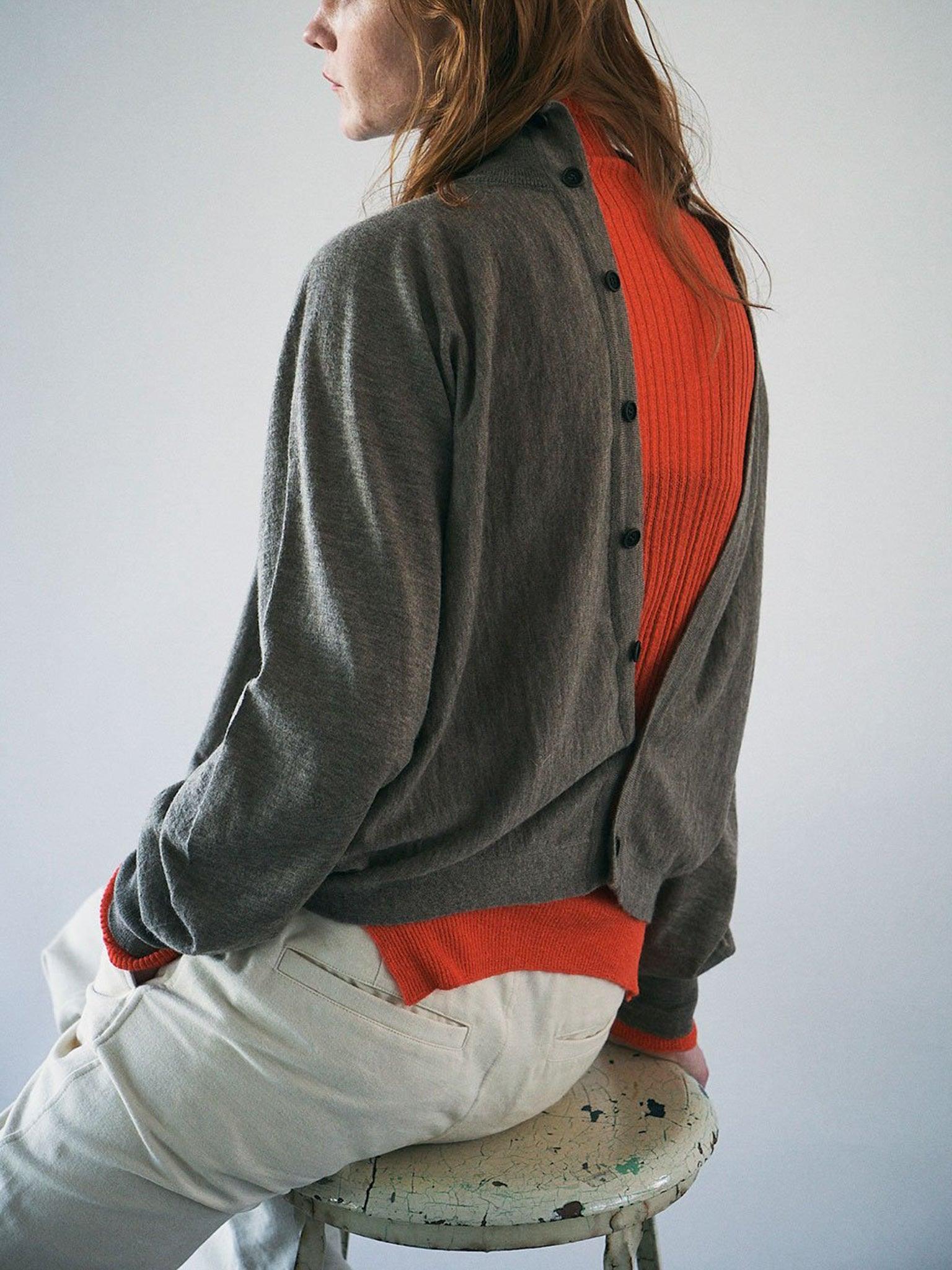 Namu Shop - Unfil Baby Suri Alpaca High Neck Sweater - Orange