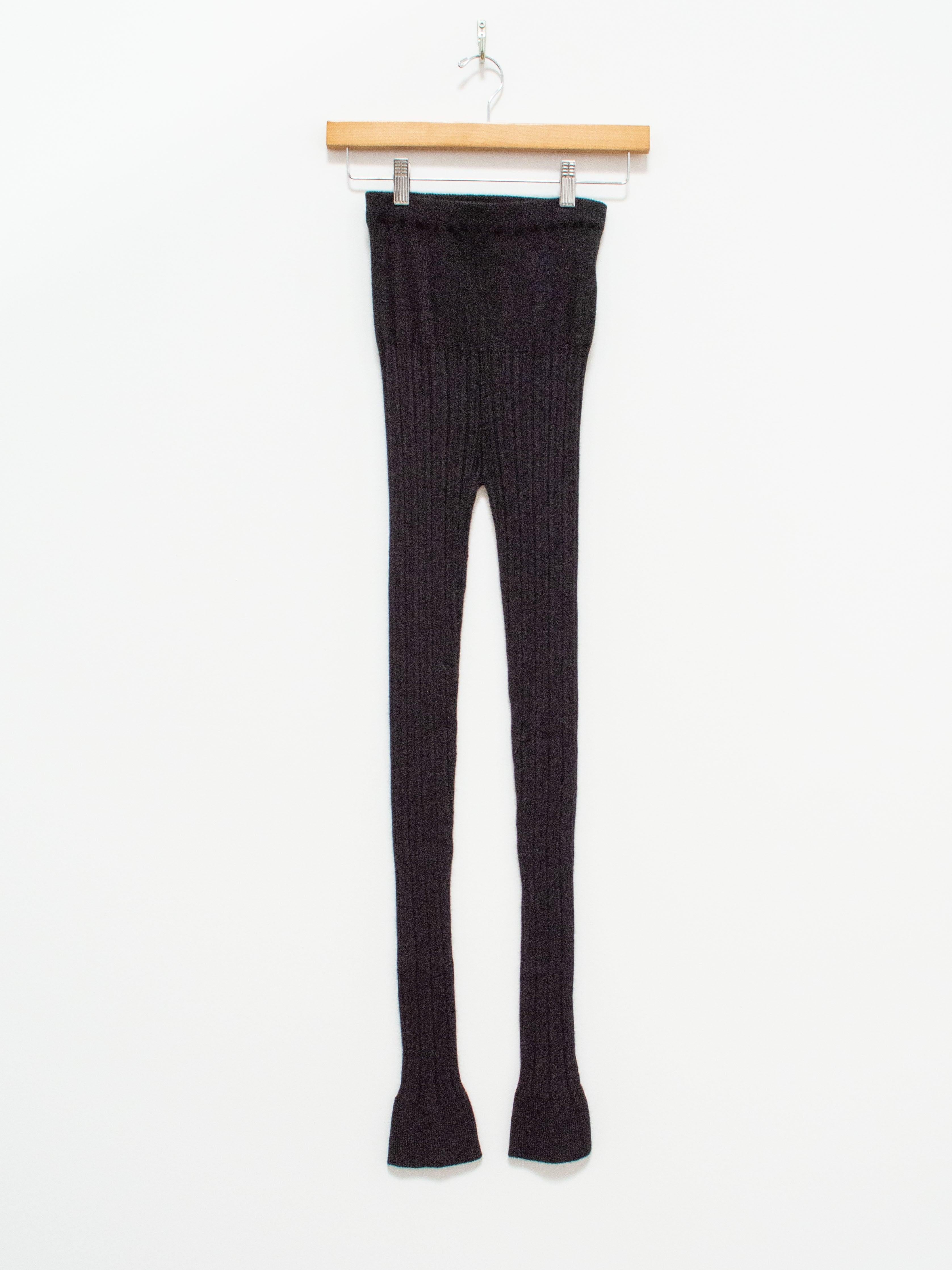 Namu Shop - Unfil Baby Suri Alpaca Ribbed Knit Leggings - Black