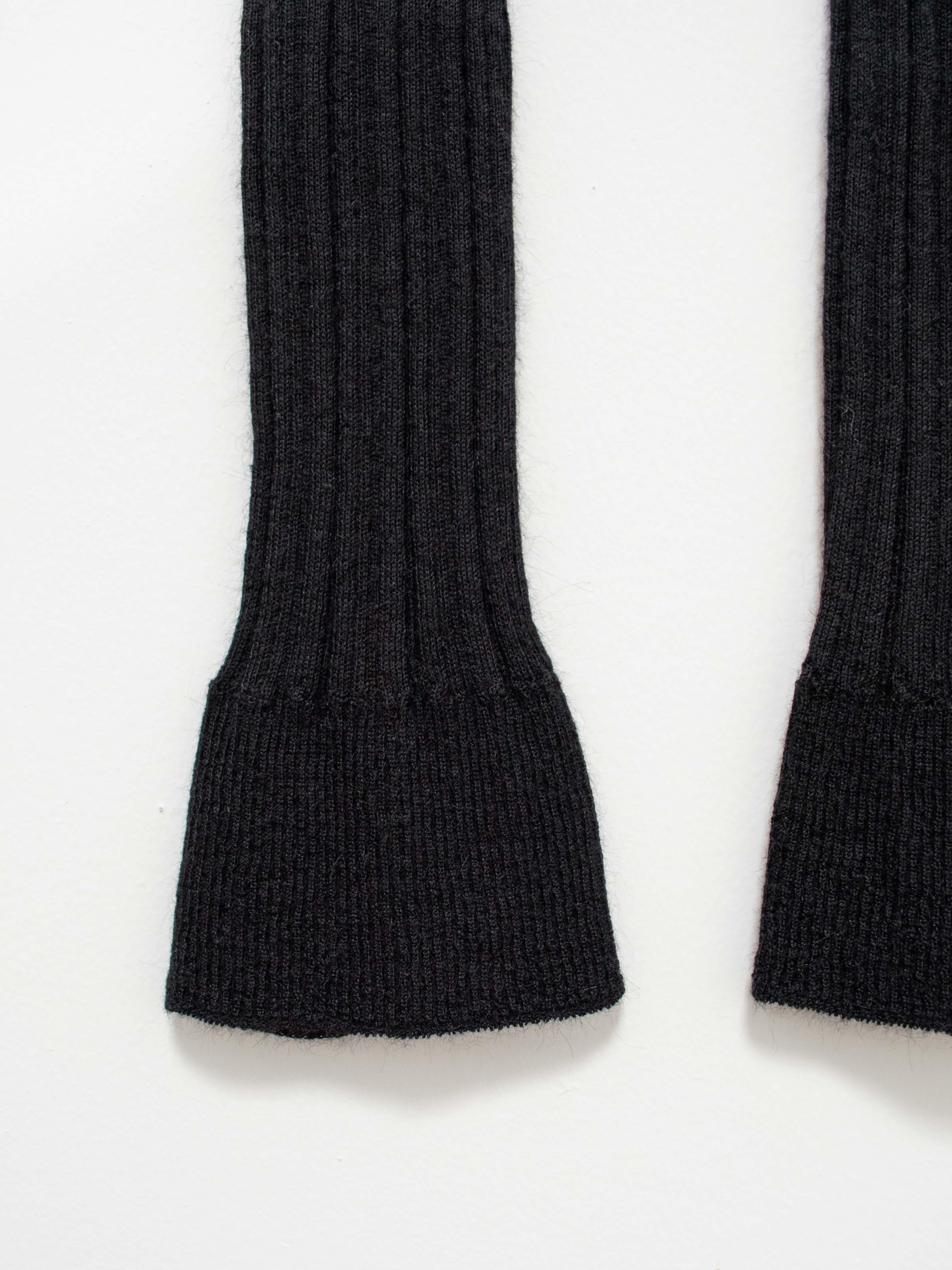 Namu Shop - Unfil Baby Suri Alpaca Ribbed Knit Leggings - Black