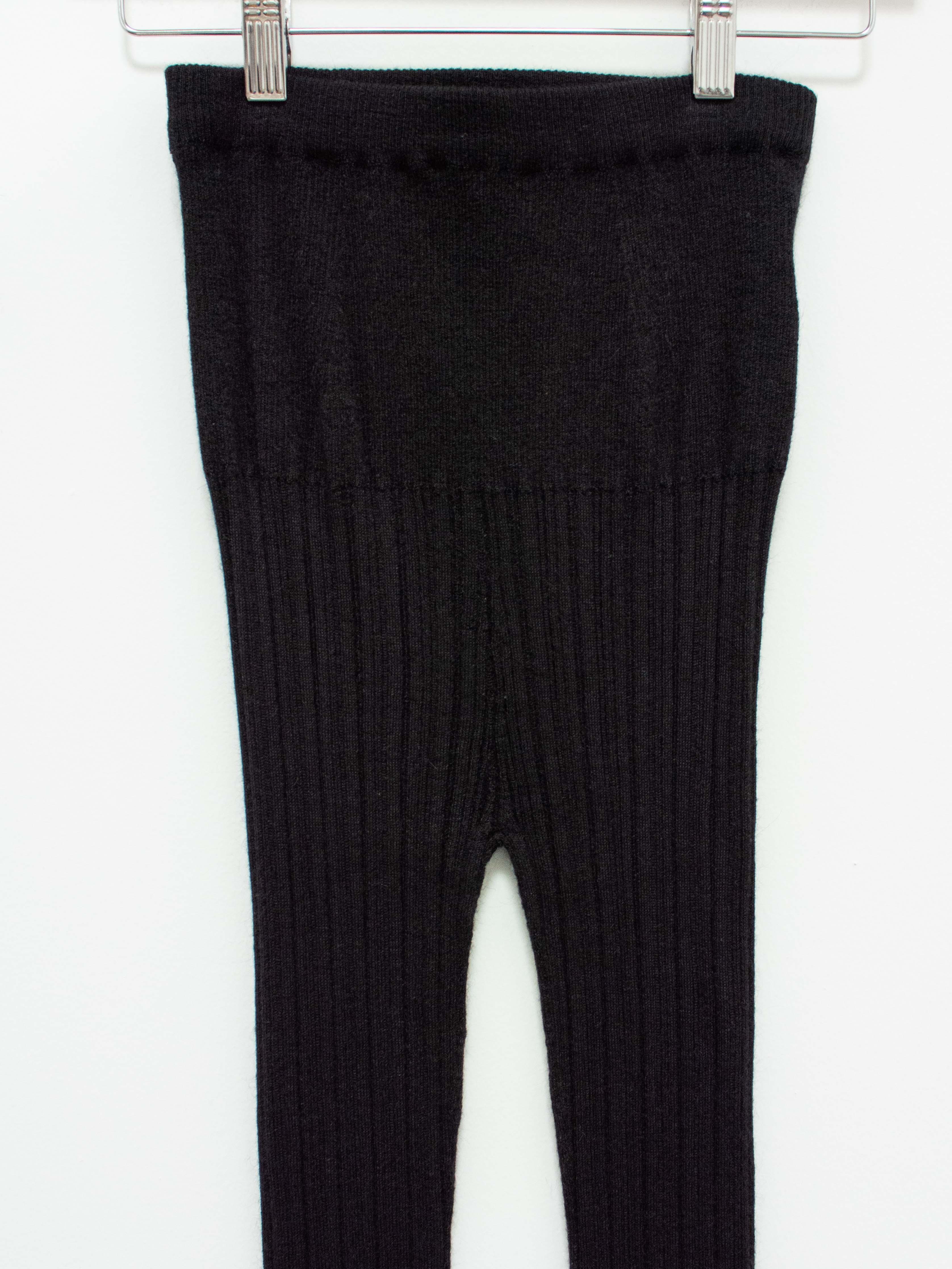 Namu Shop - Unfil Baby Suri Alpaca Ribbed Knit Leggings - Black