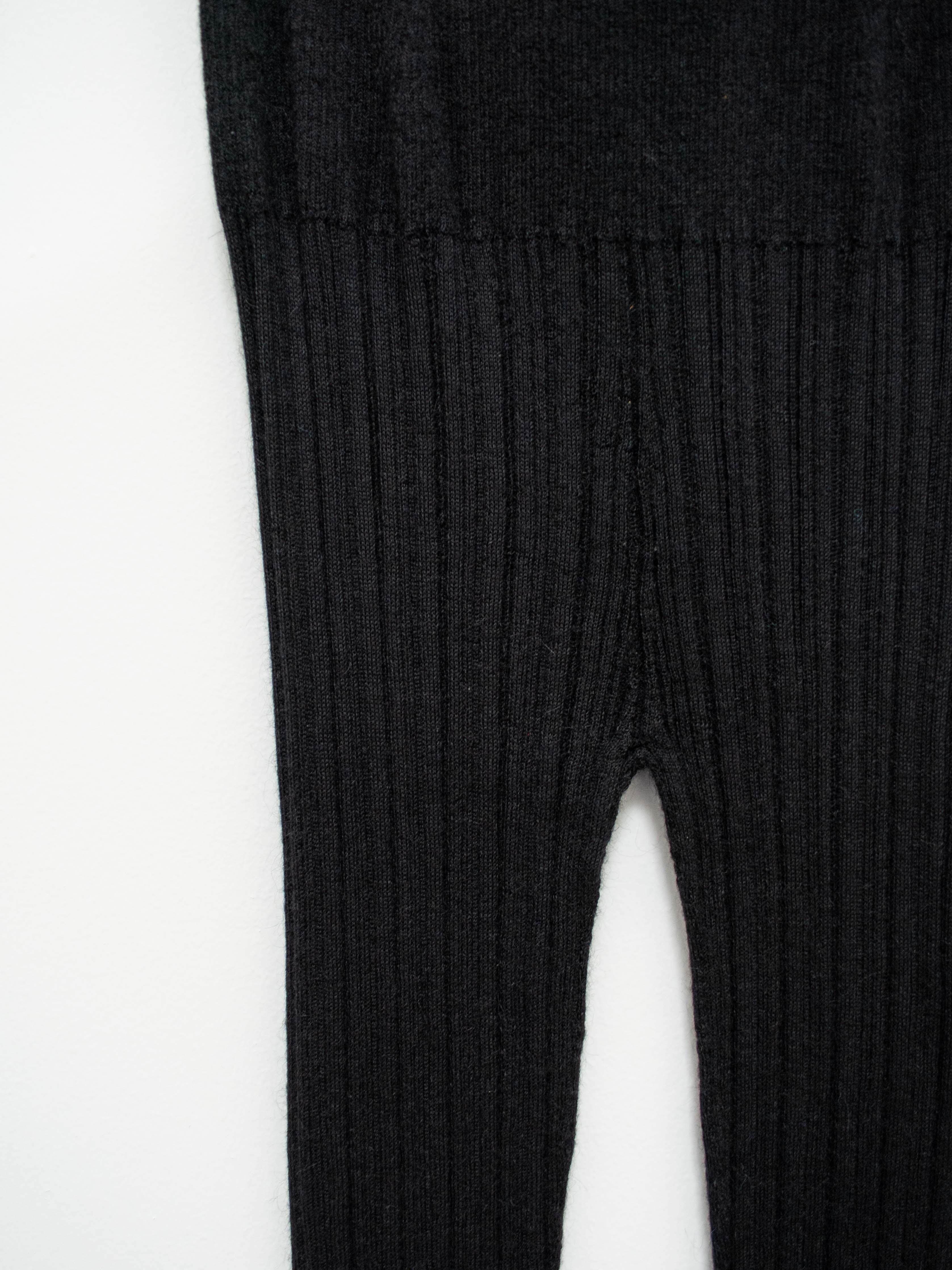 Namu Shop - Unfil Baby Suri Alpaca Ribbed Knit Leggings - Black
