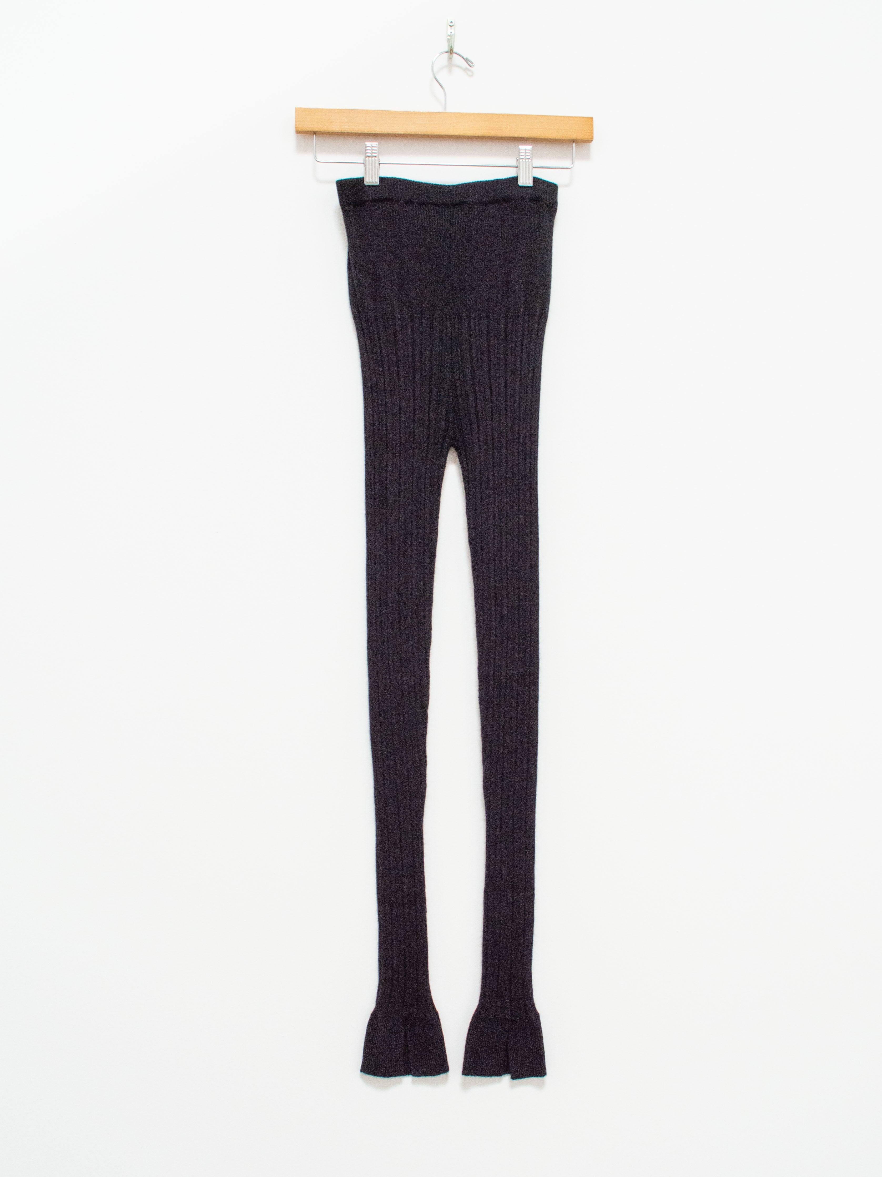 Namu Shop - Unfil Baby Suri Alpaca Ribbed Knit Leggings - Black