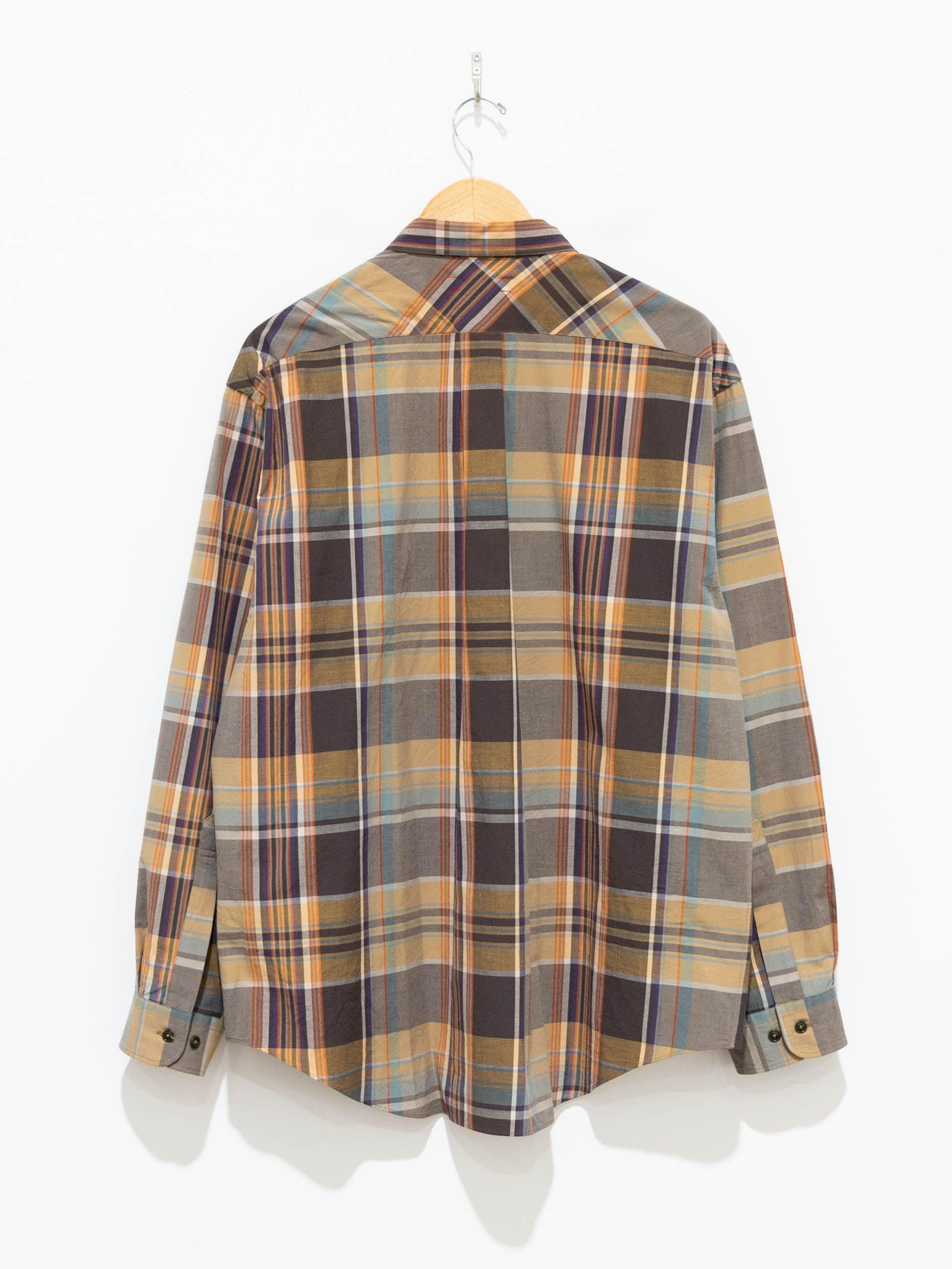Namu Shop - Unfil Chambray Weather Cloth Overshirt - Brown Madras