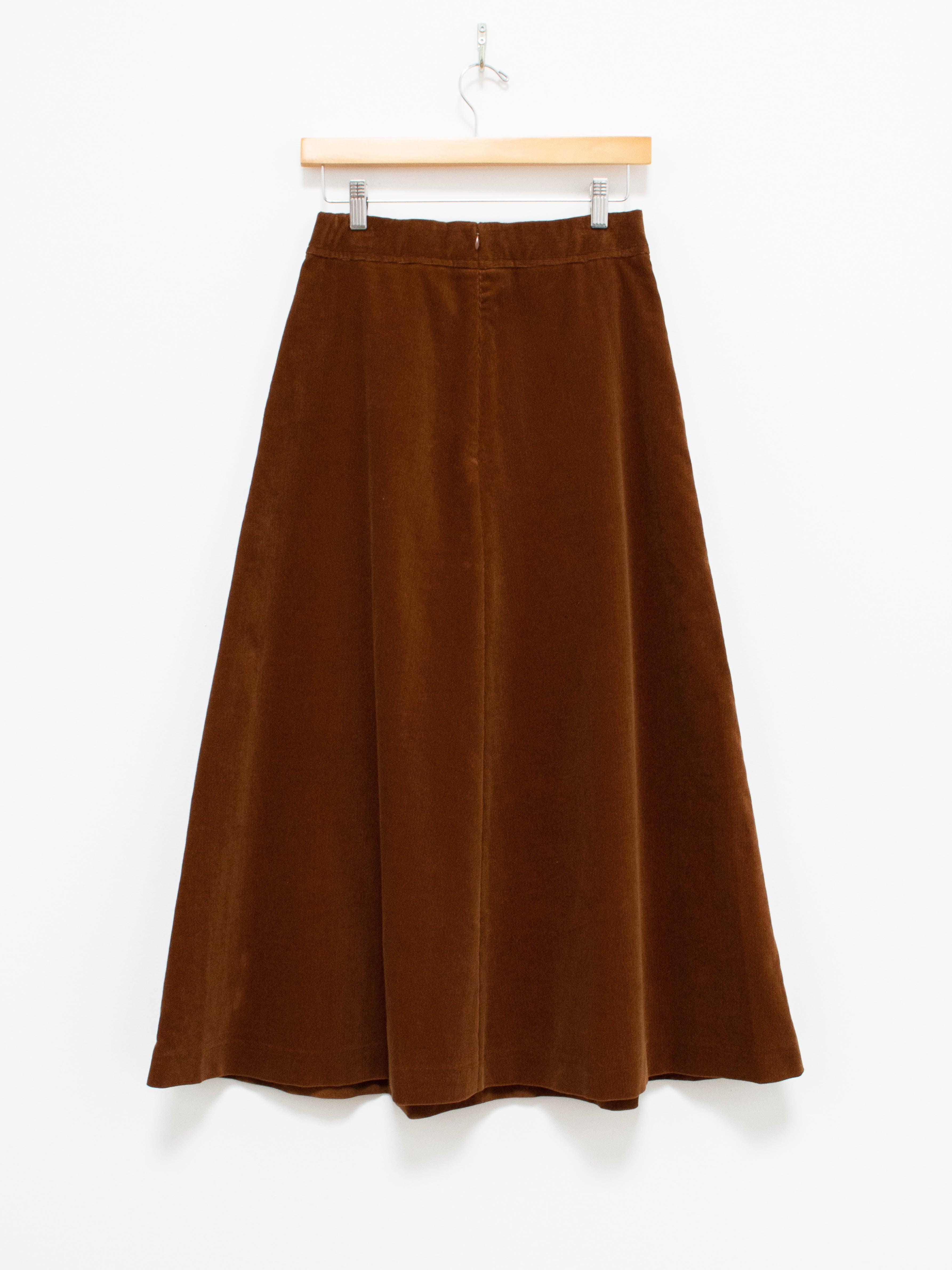 Namu Shop - Unfil Cotton Corduroy Flared Skirt - Brown