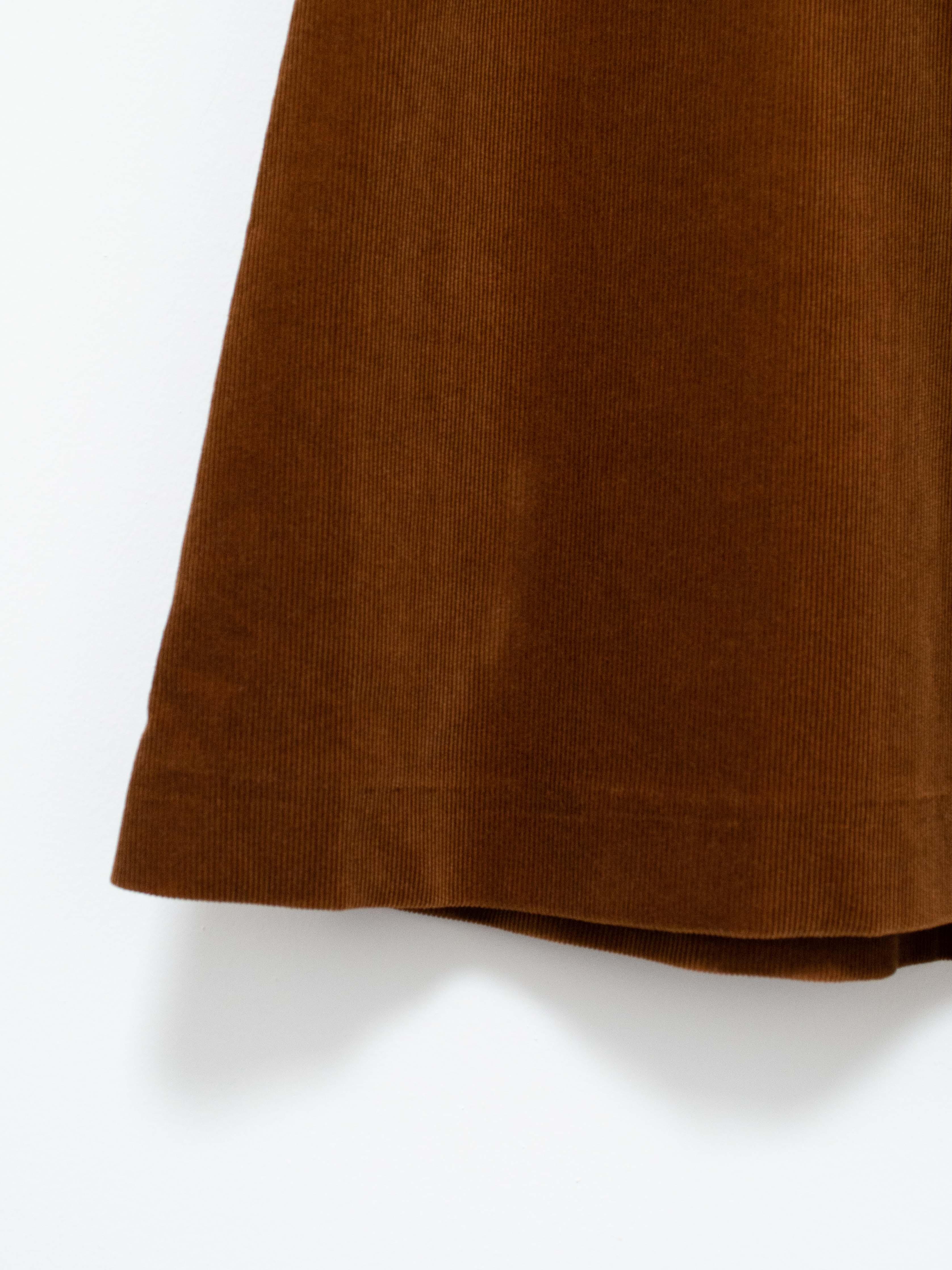 Namu Shop - Unfil Cotton Corduroy Flared Skirt - Brown