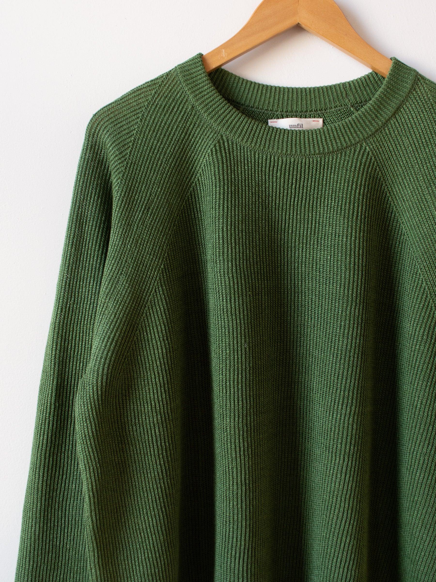 Namu Shop - Unfil French Linen Ribbed Knit Pullover - Green