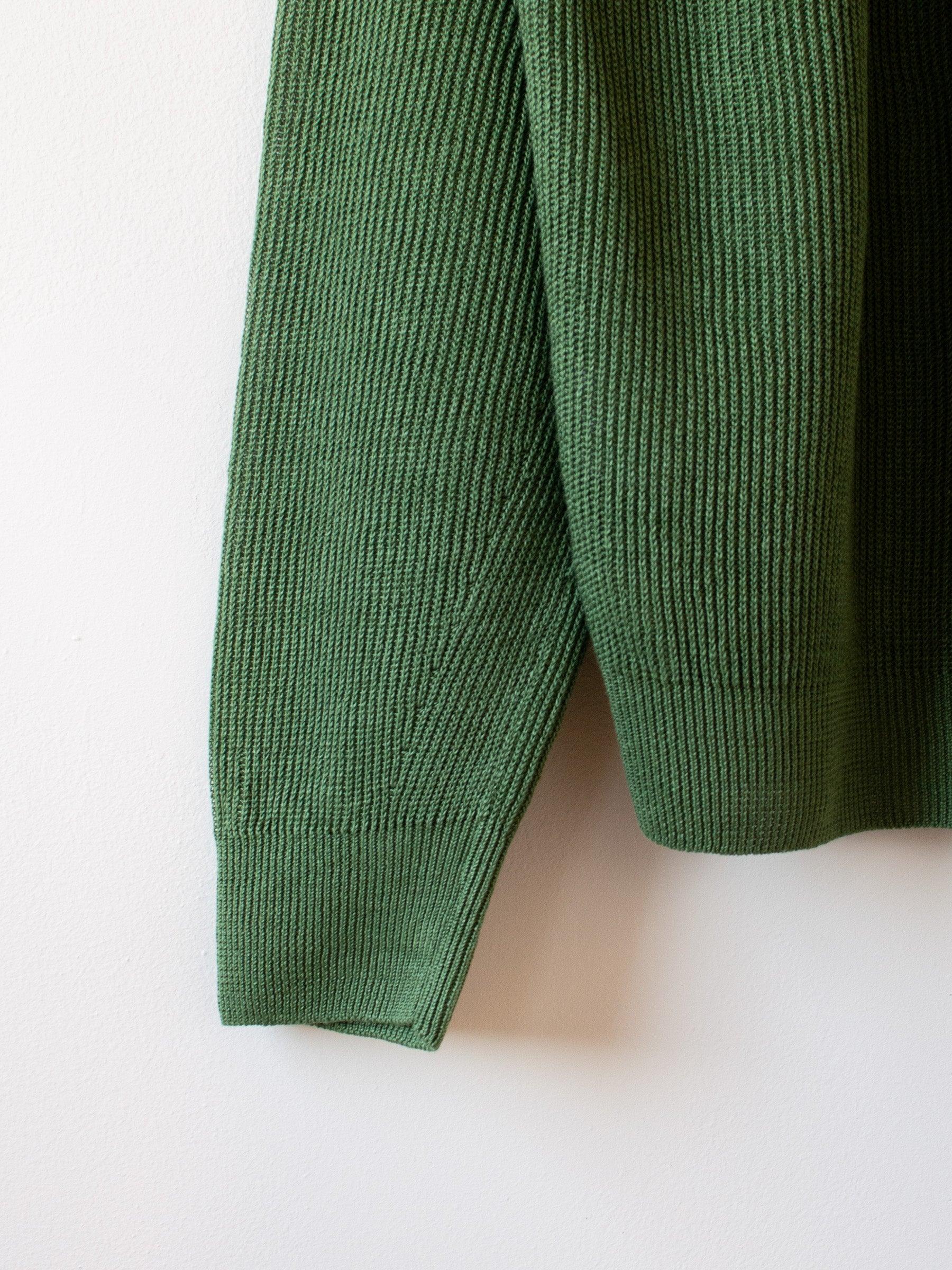 Namu Shop - Unfil French Linen Ribbed Knit Pullover - Green