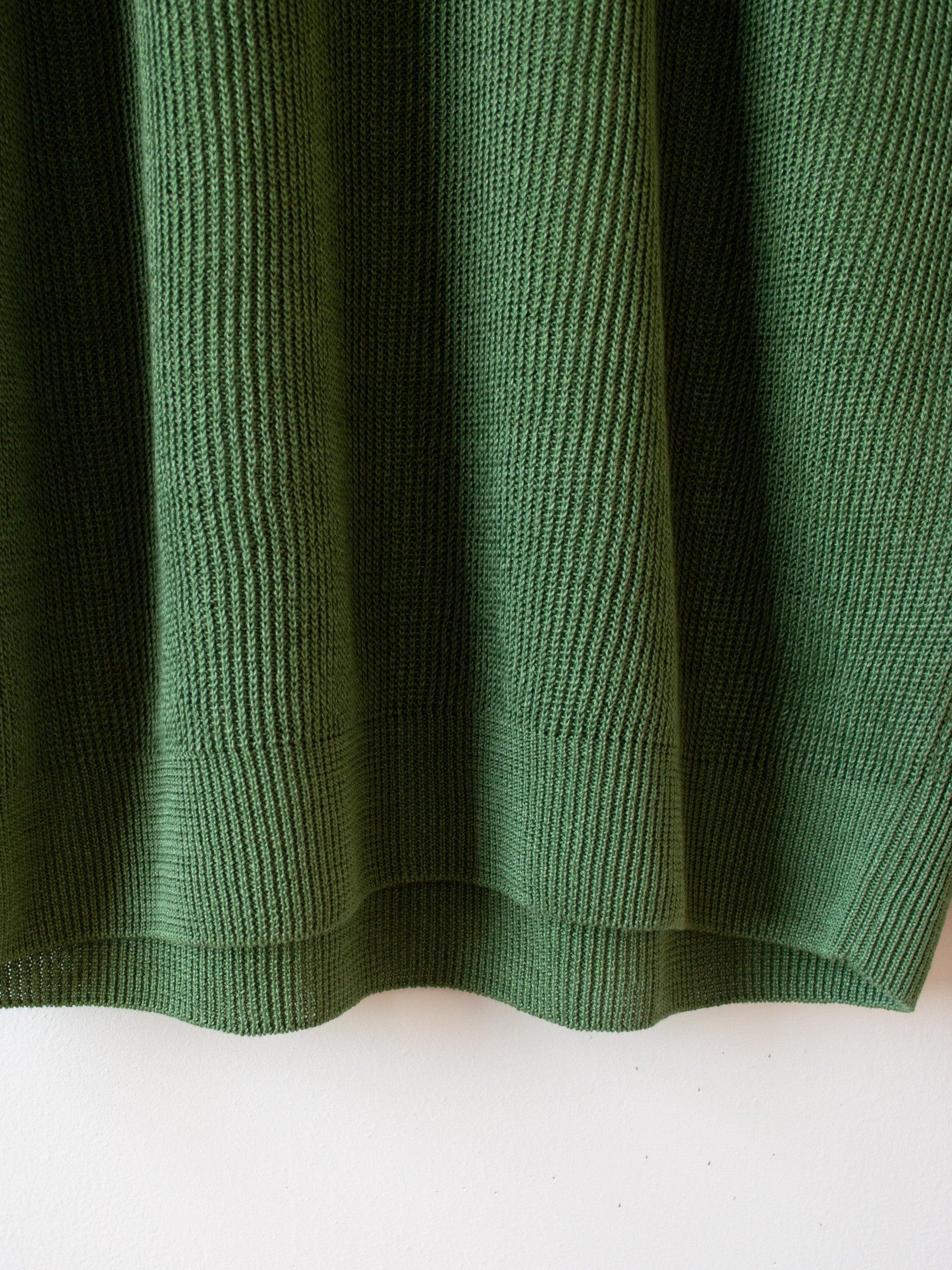 Namu Shop - Unfil French Linen Ribbed Knit Pullover - Green