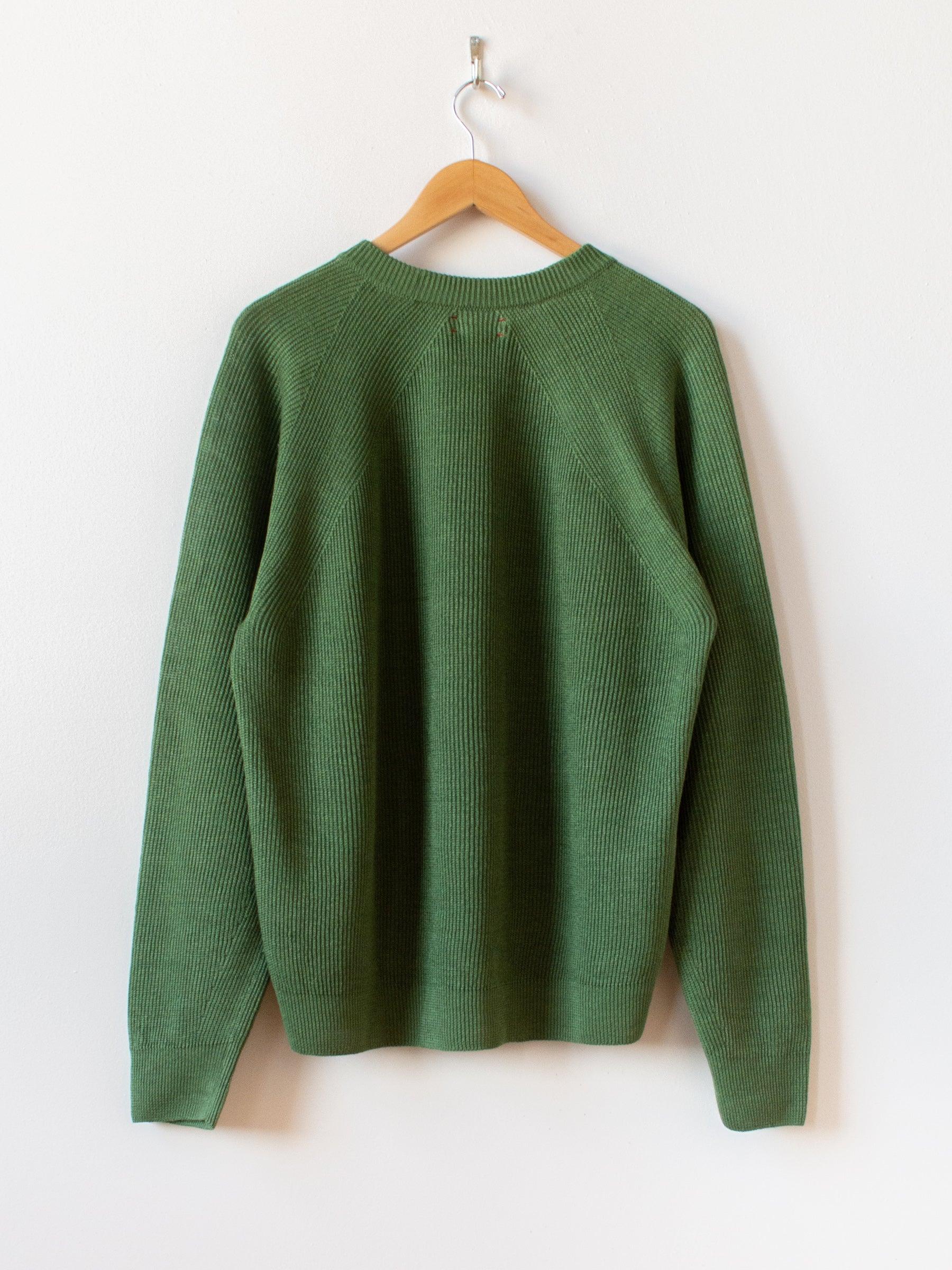 Namu Shop - Unfil French Linen Ribbed Knit Pullover - Green