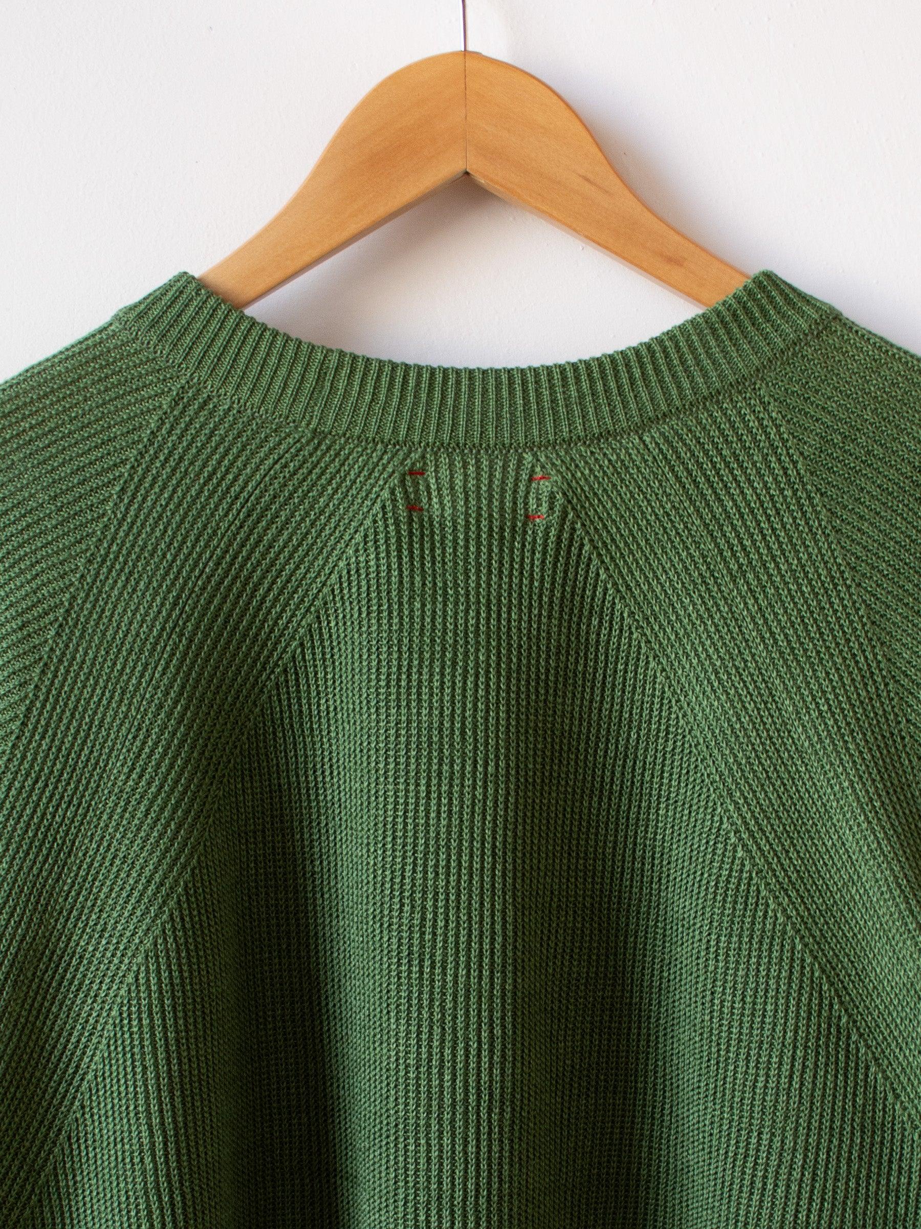 Namu Shop - Unfil French Linen Ribbed Knit Pullover - Green