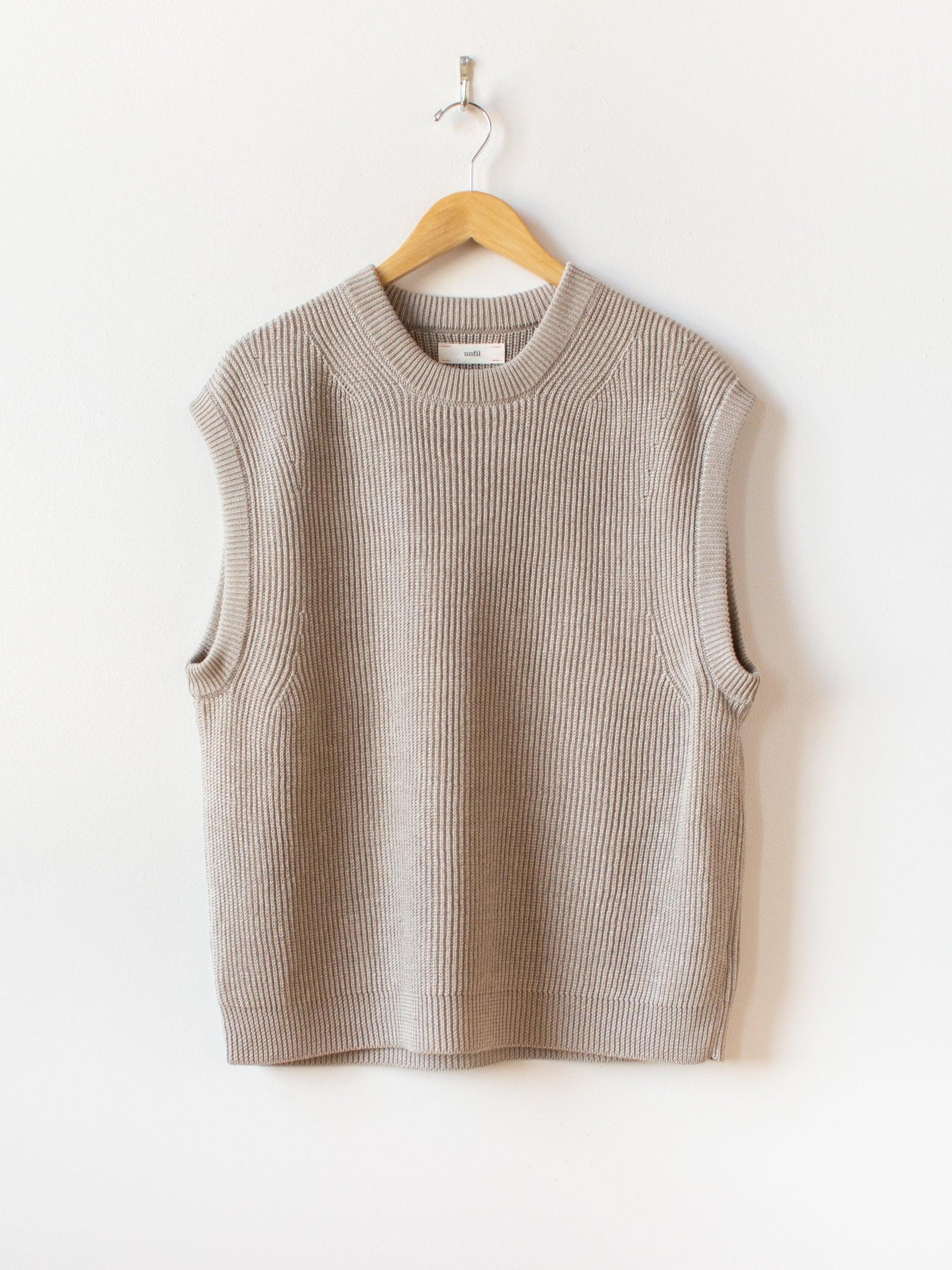 Namu Shop - Unfil French Linen Ribbed Knit Vest - Natural