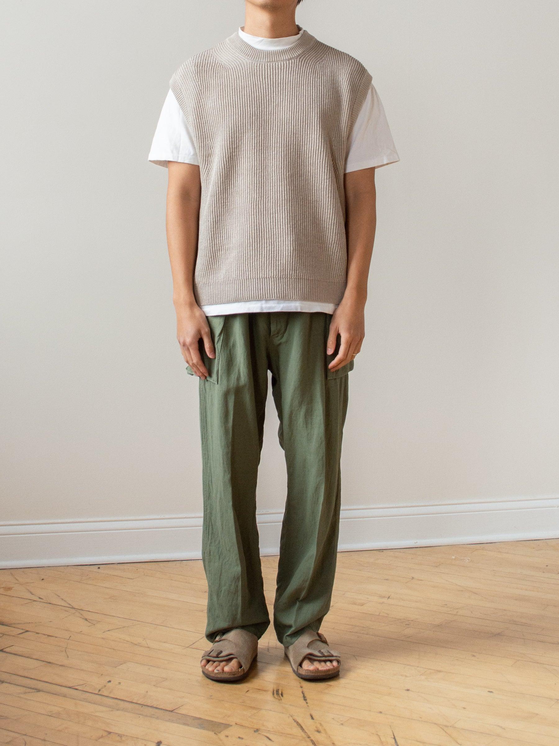 Namu Shop - Unfil French Linen Ribbed Knit Vest - Natural