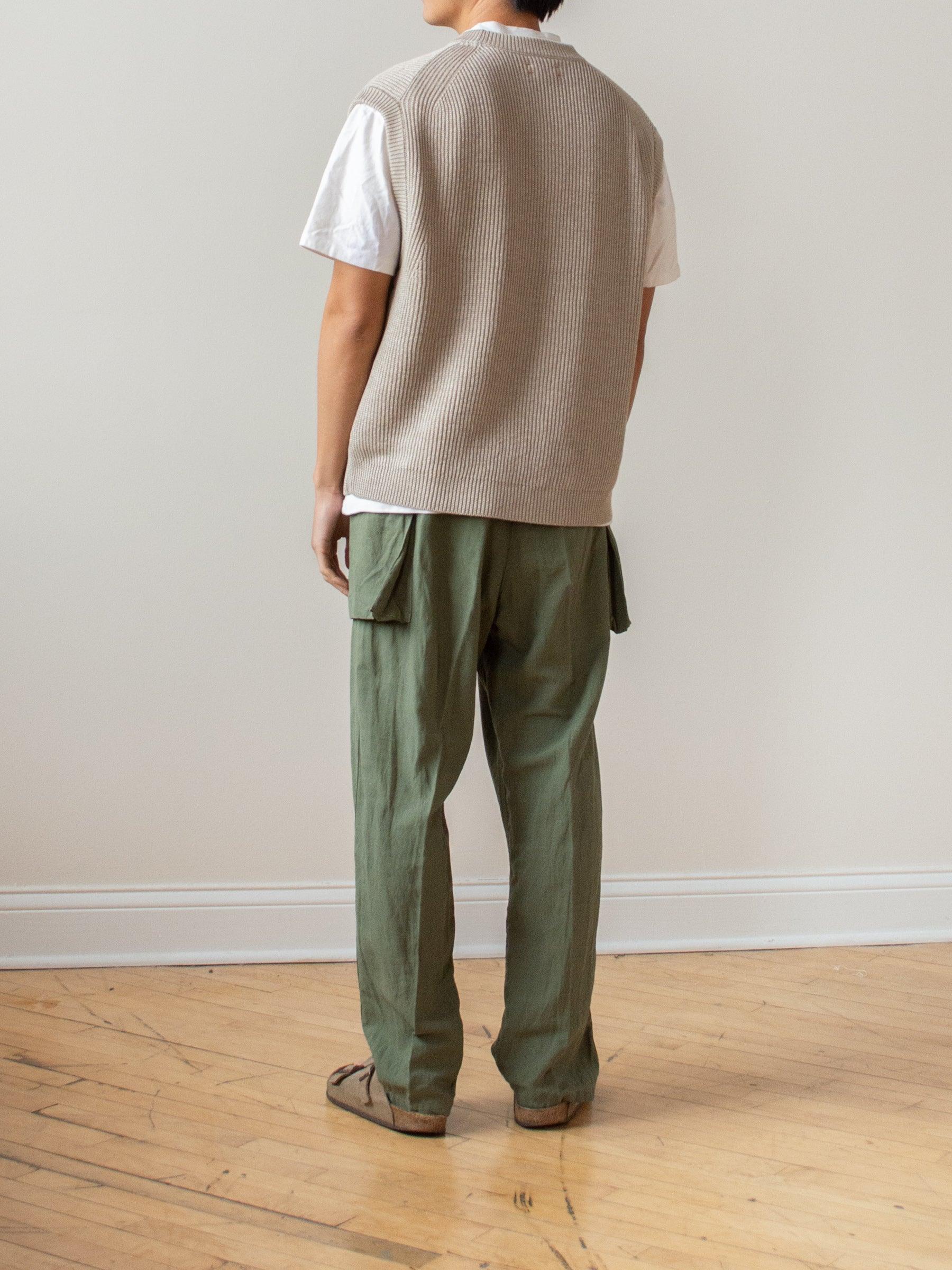 Namu Shop - Unfil French Linen Ribbed Knit Vest - Natural