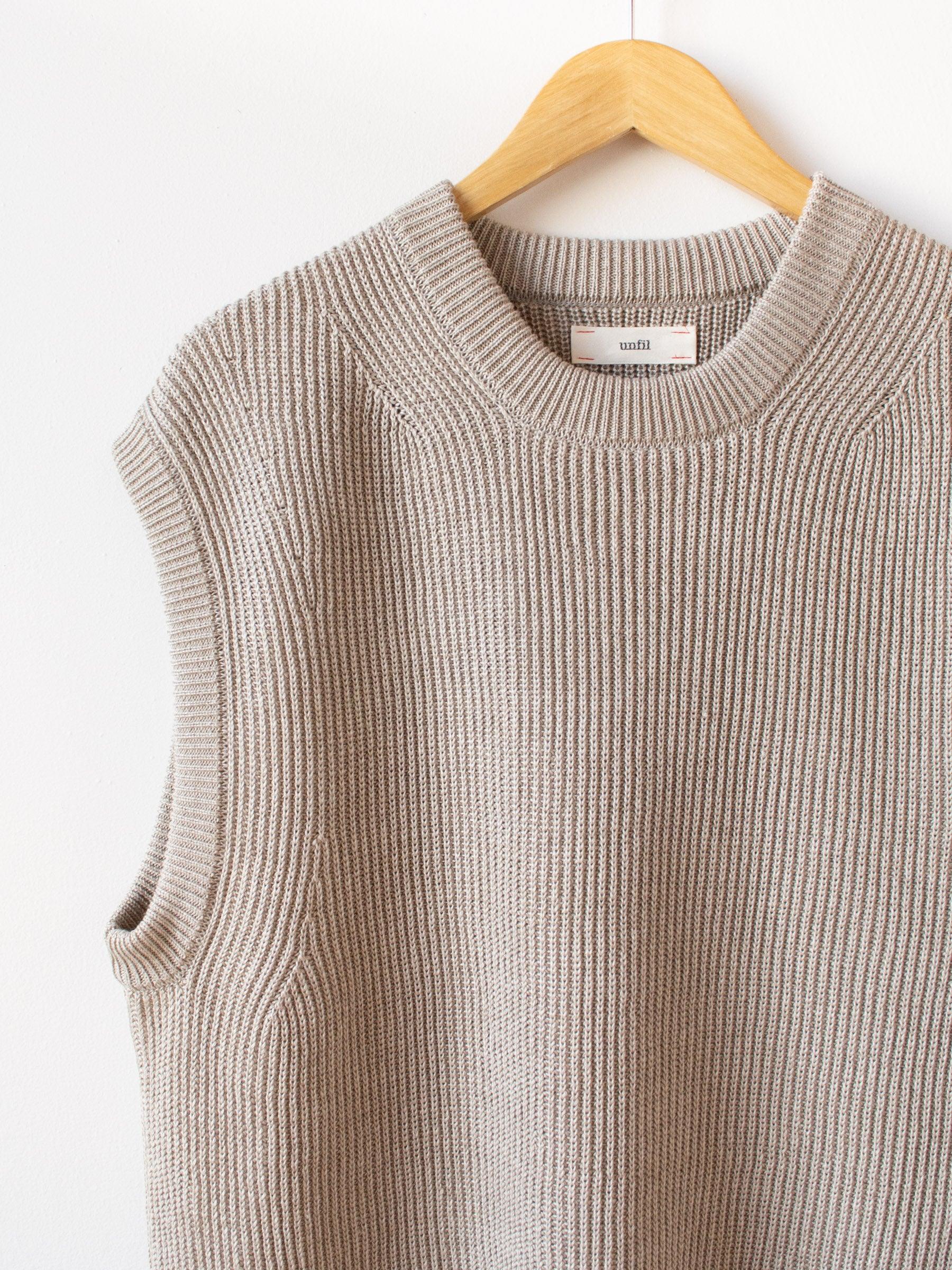 Namu Shop - Unfil French Linen Ribbed Knit Vest - Natural