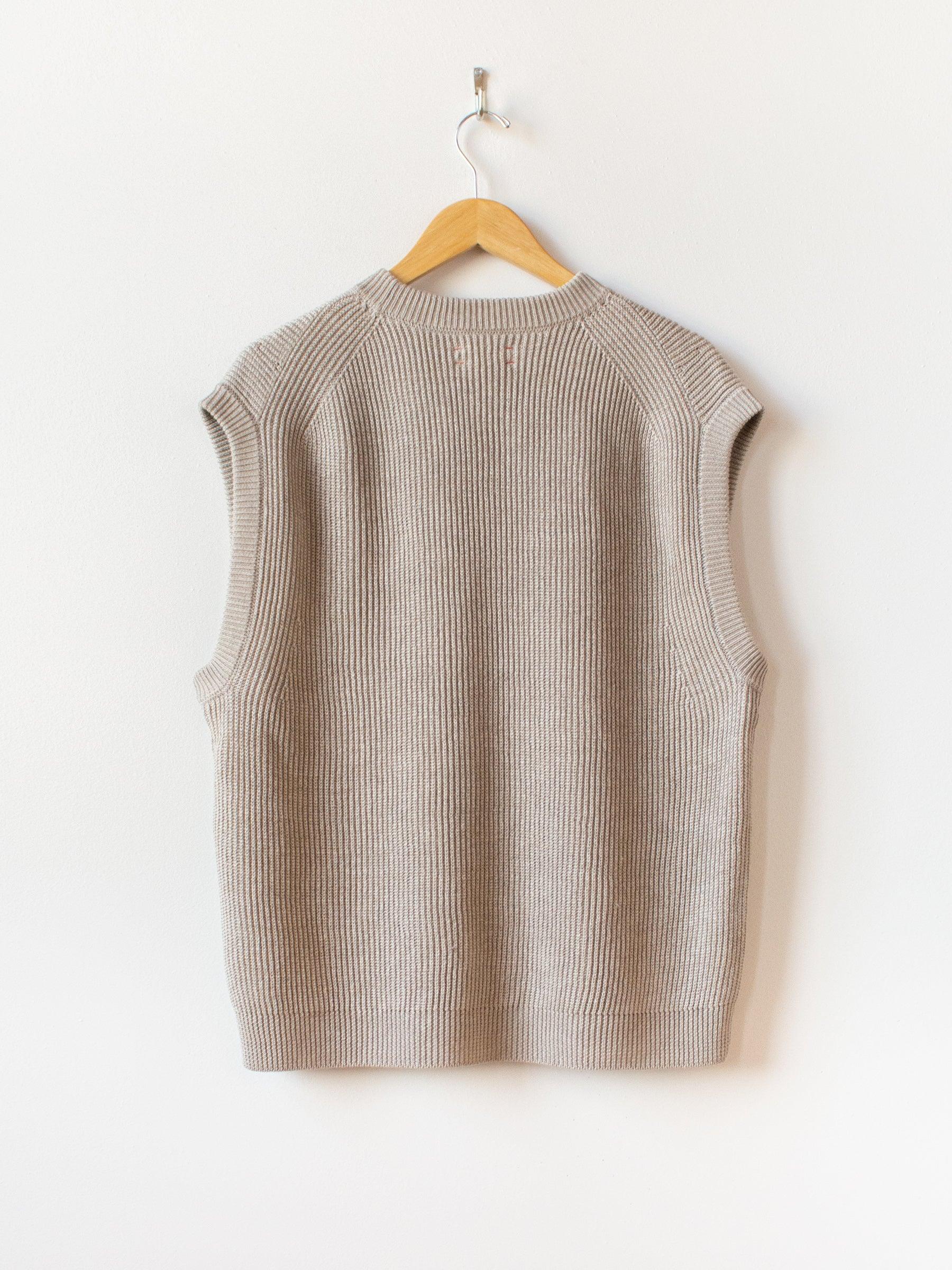 Namu Shop - Unfil French Linen Ribbed Knit Vest - Natural