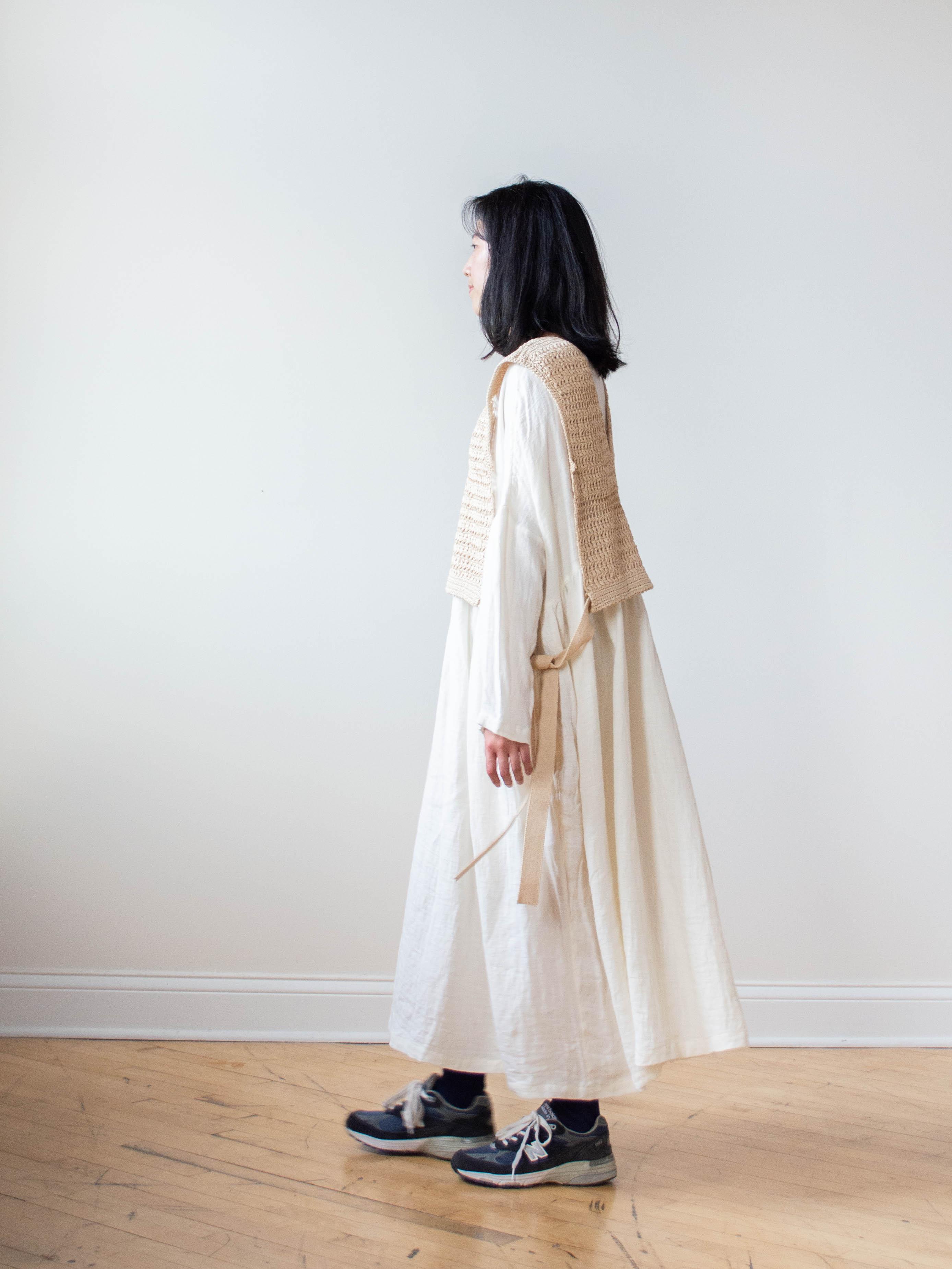 Namu Shop - Unfil Hand Crochet Gima Cotton Vest - Ecru