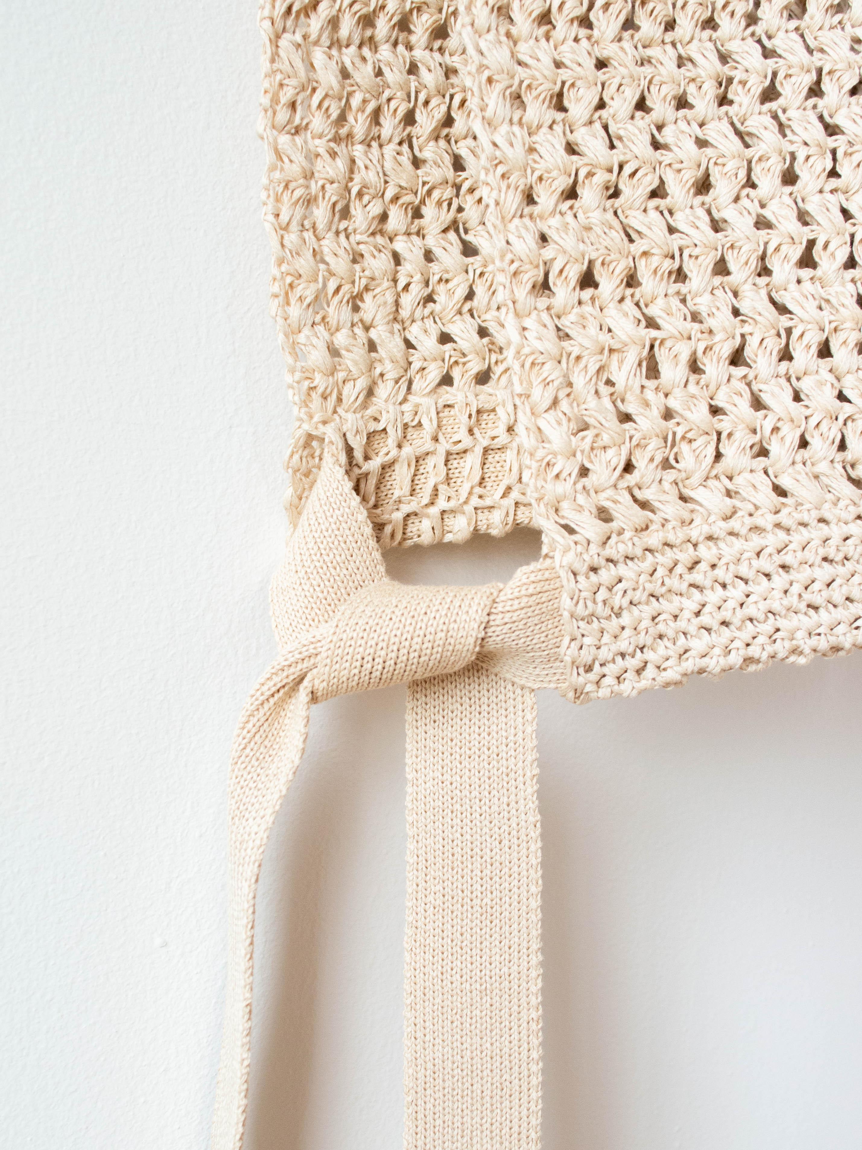 Namu Shop - Unfil Hand Crochet Gima Cotton Vest - Ecru